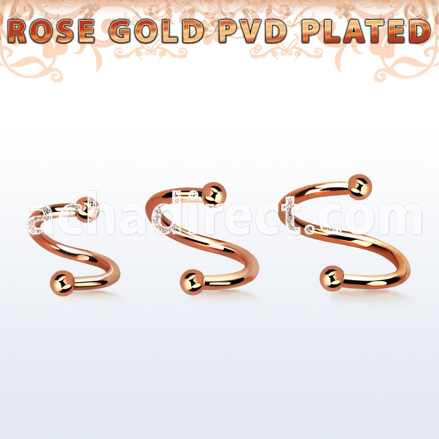 spettb2 rose gold steel eyebrow spiral w 2 2mm balls