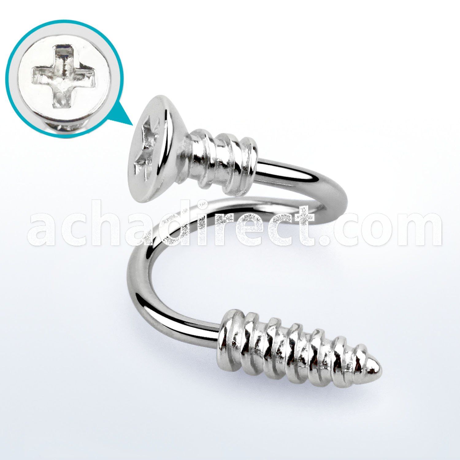 spscw 316l steel spiral w cross screw top screw tip