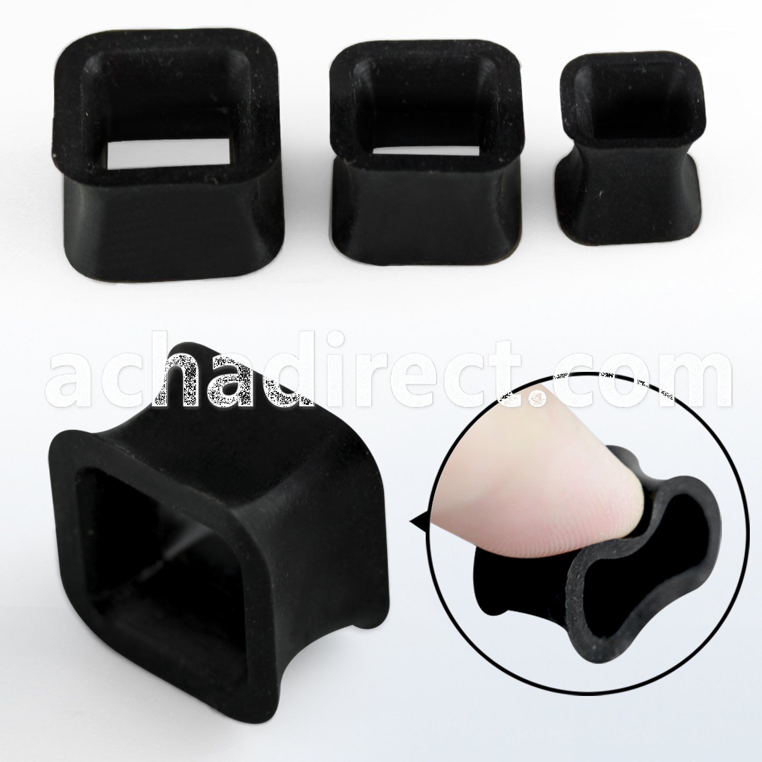 sqsi square silicone double flared flesh tunnel