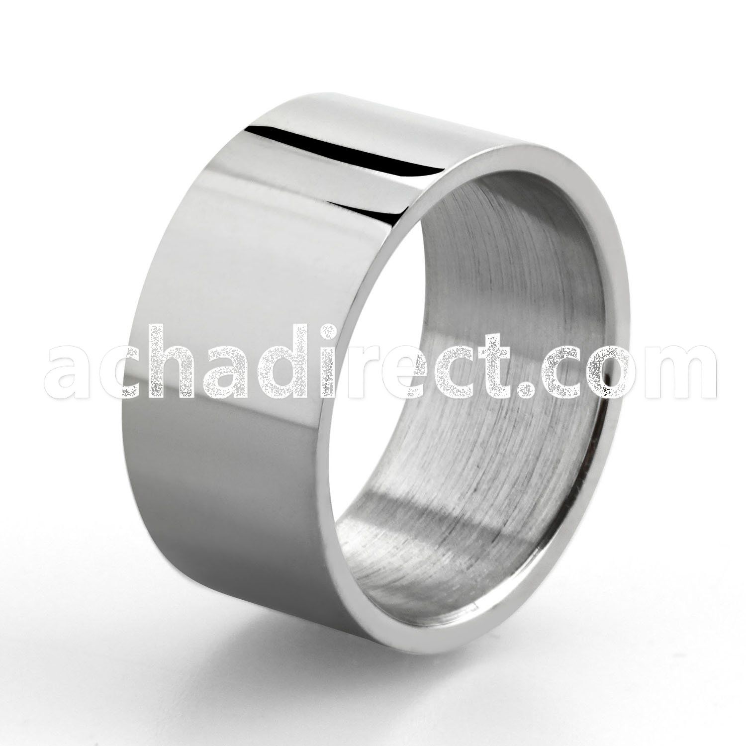sr125 matte polished stainless steel engravable 10mm wide ring