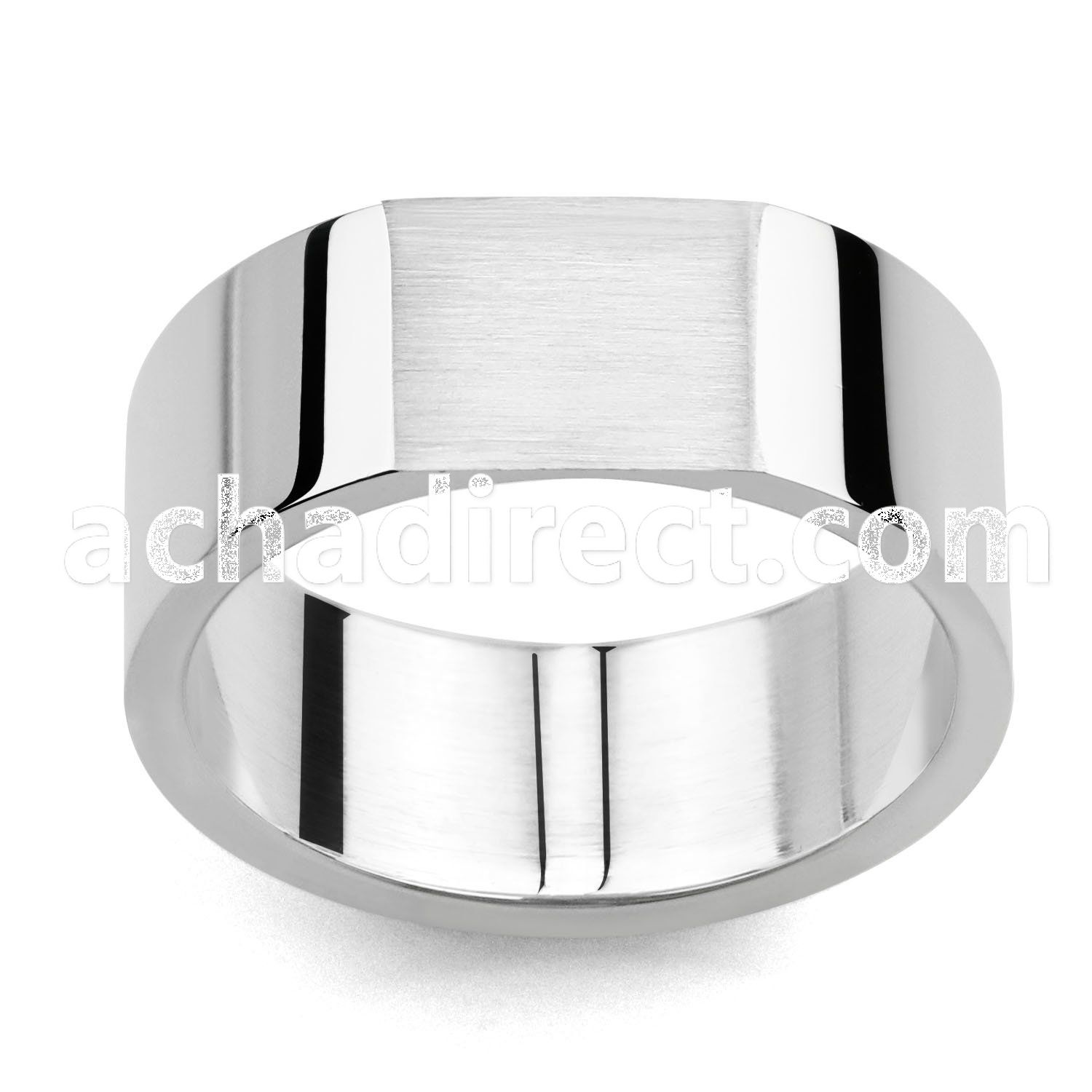 sr158h stainless steel engravable wide band ring w flat top