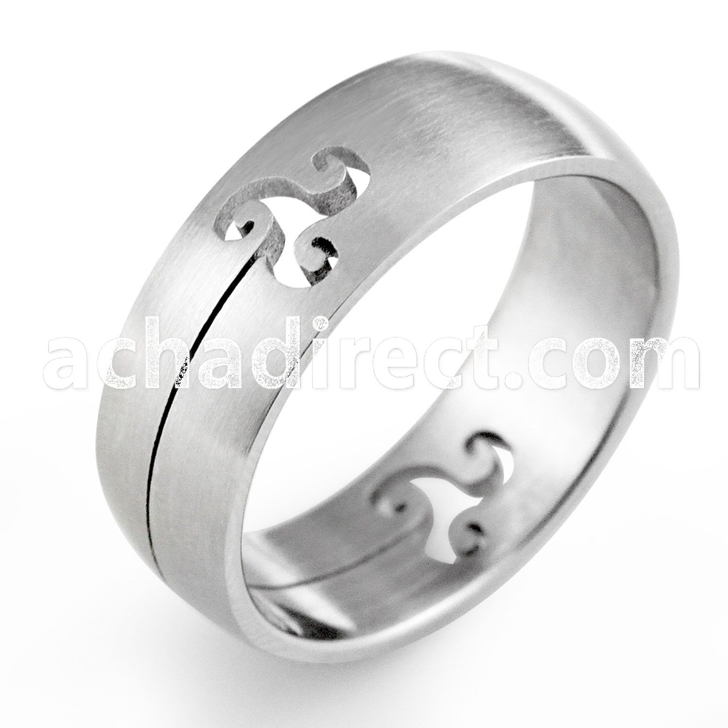 sr290 matte stainless steel cutting ring w cut out triskele