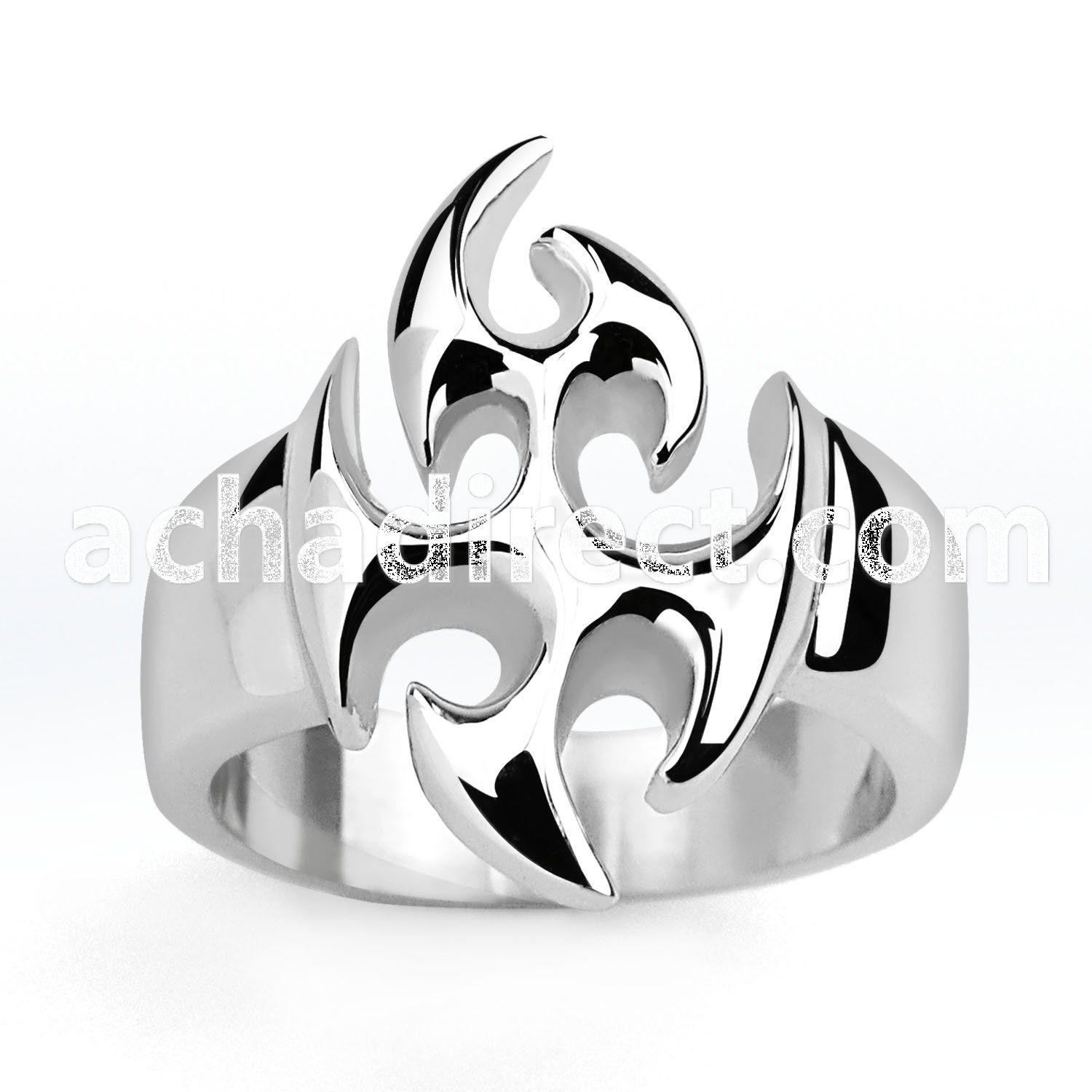 sr331 stainless steel ring with a casted tribal skull design