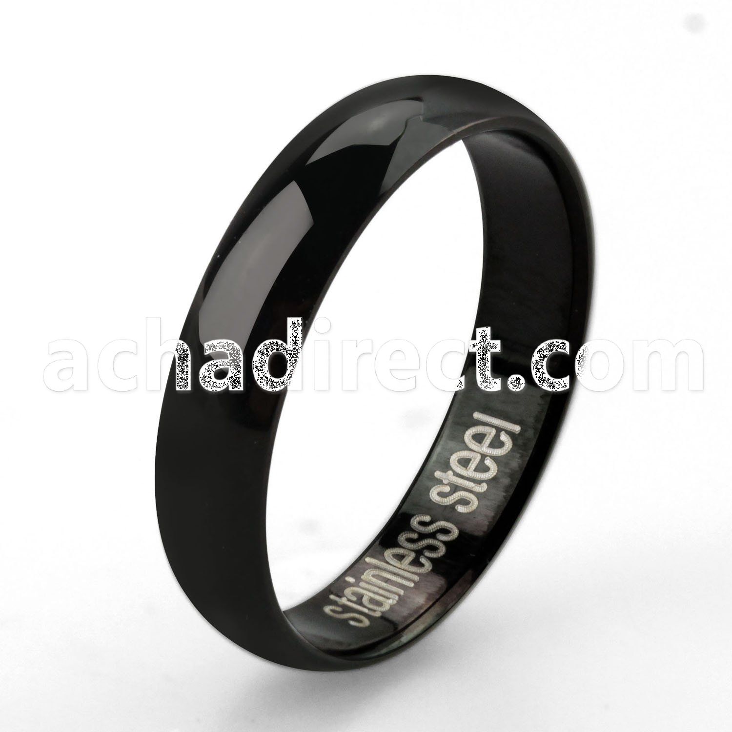 srb18 black anodized stainless steel engravable thin band ring