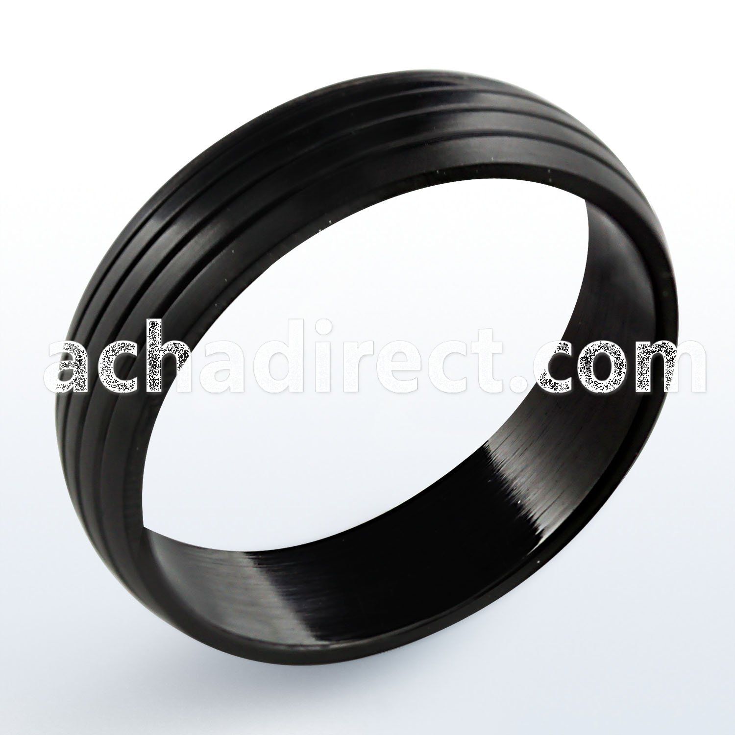 srb21 black stainless steel ring with quadruple band design