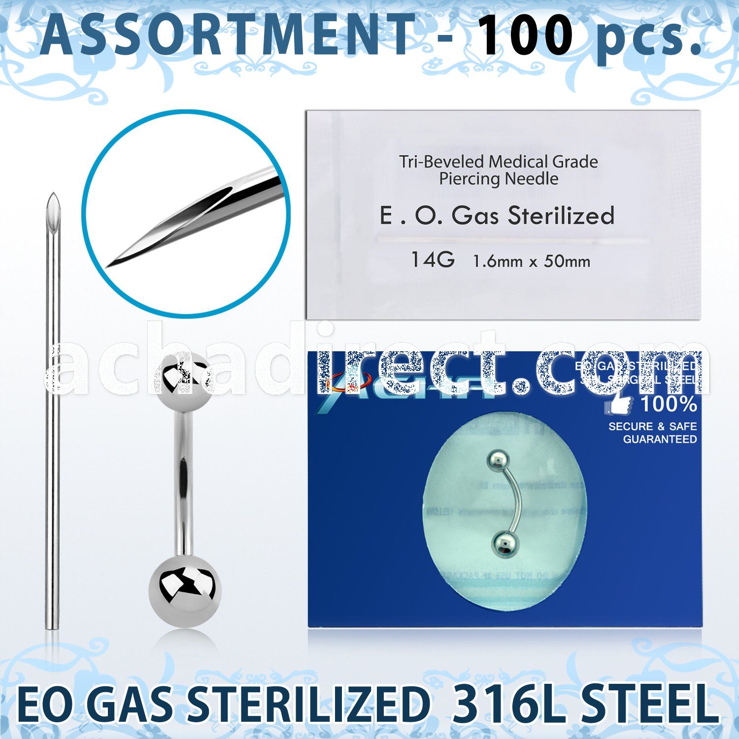 sset05 professional piercing kit steel belly piercings needle