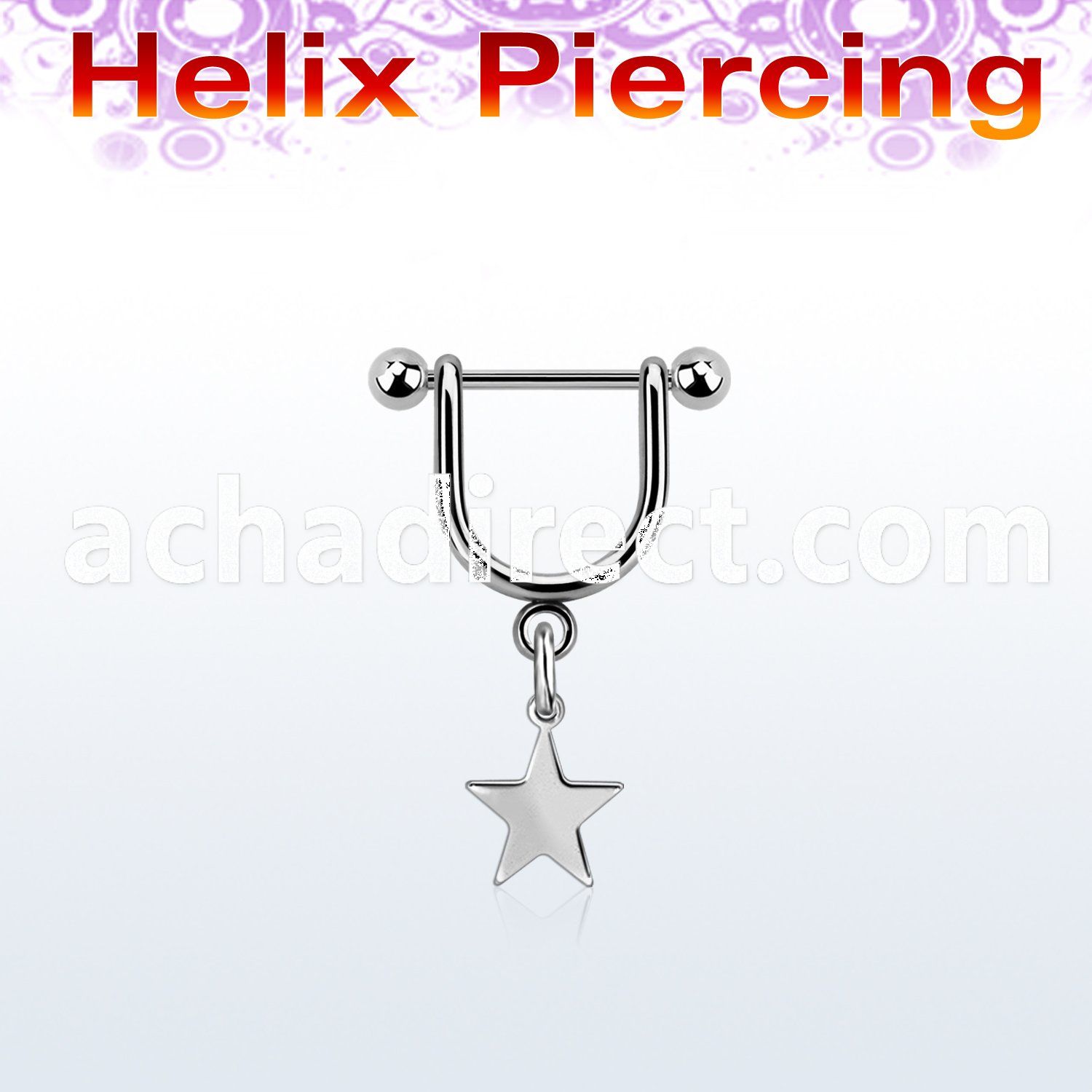 steel helix stirrup w a dangling plain steel star