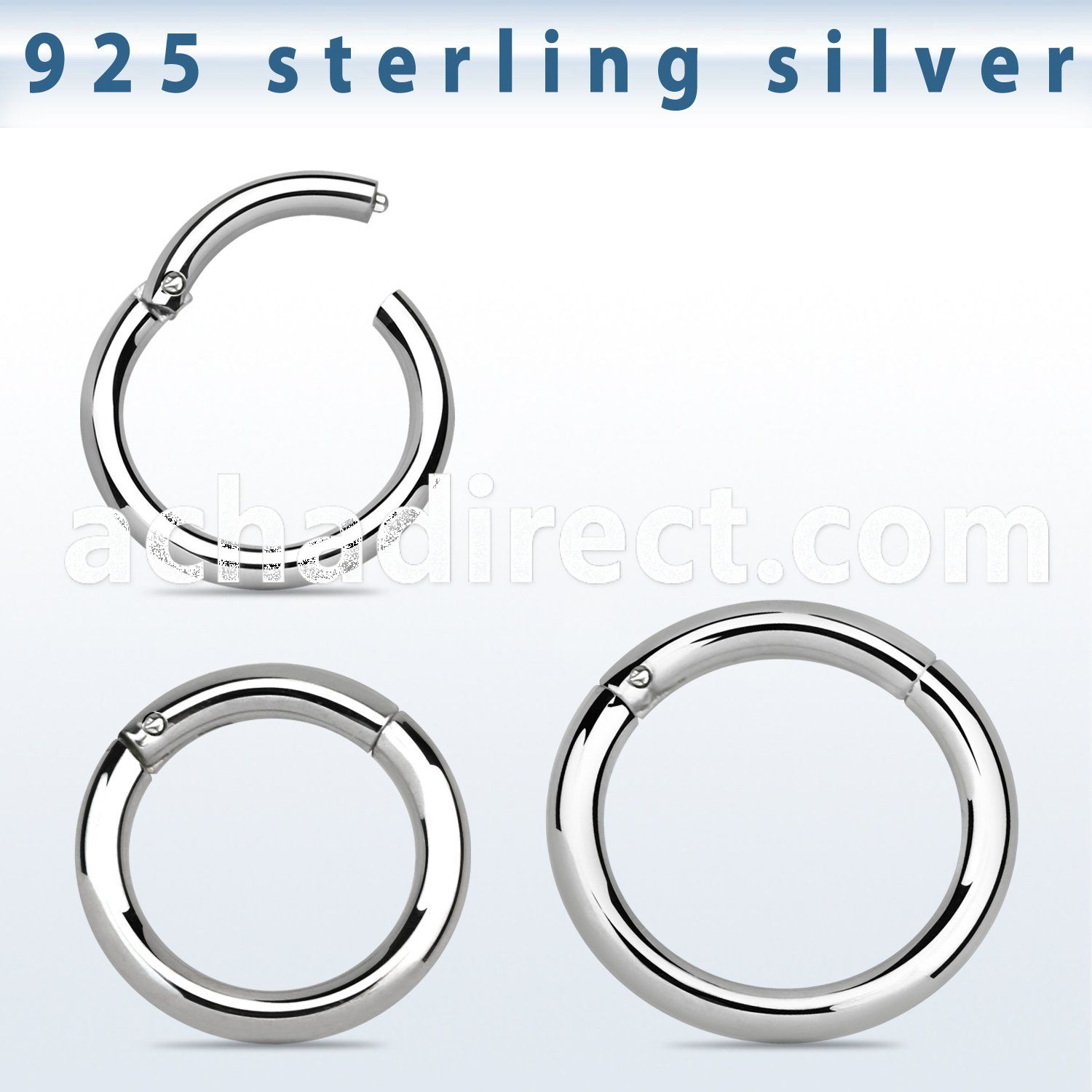 sterling silver hinged segment ring, 14g 1.6mm