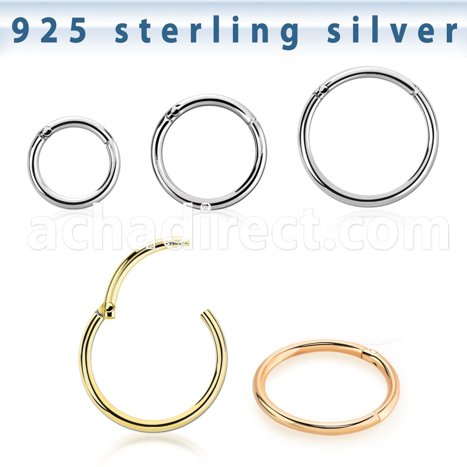 sterling silver hinged segment ring, 18g (1.0mm)