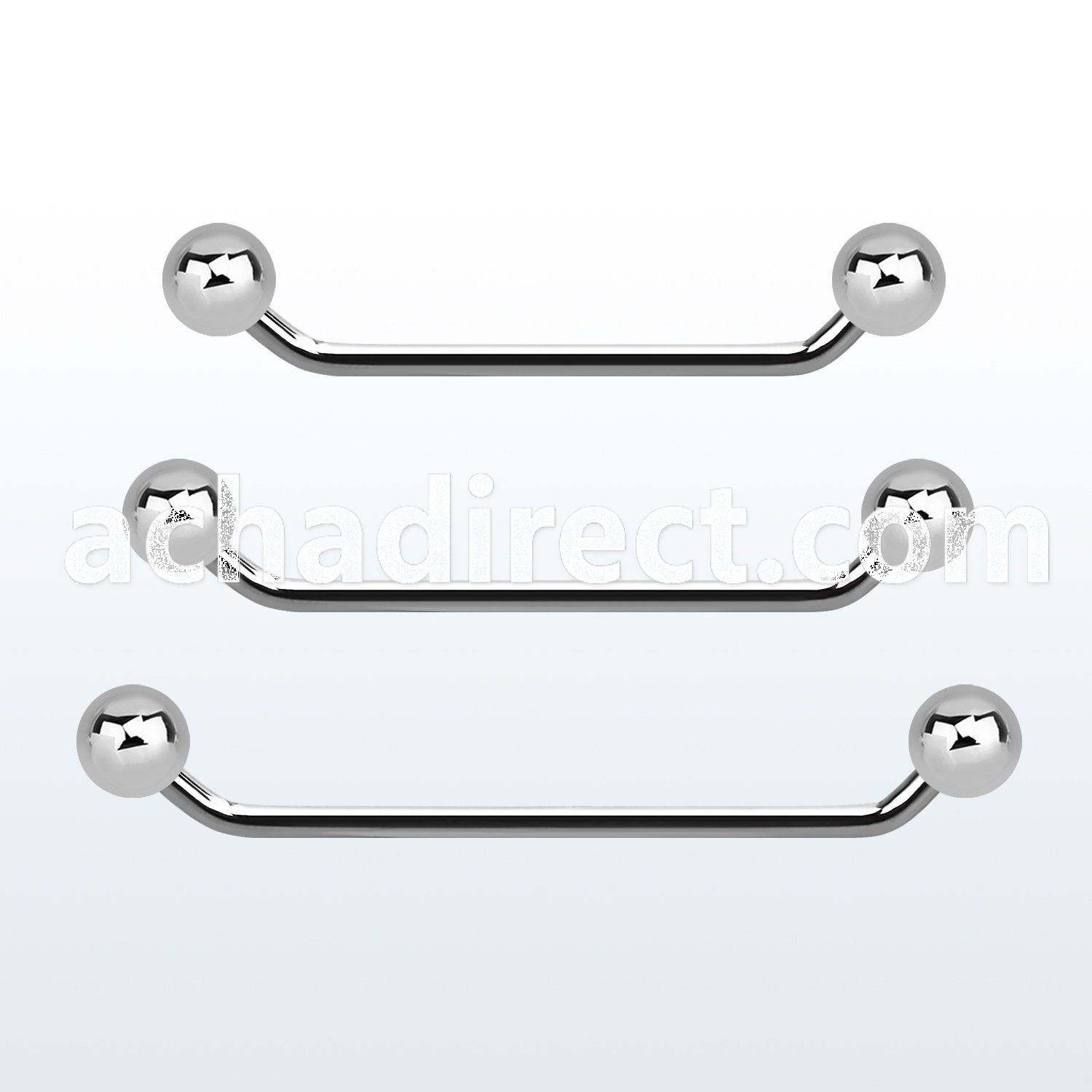 subb14 45 316l steel industrial surface barbell with 5mm balls