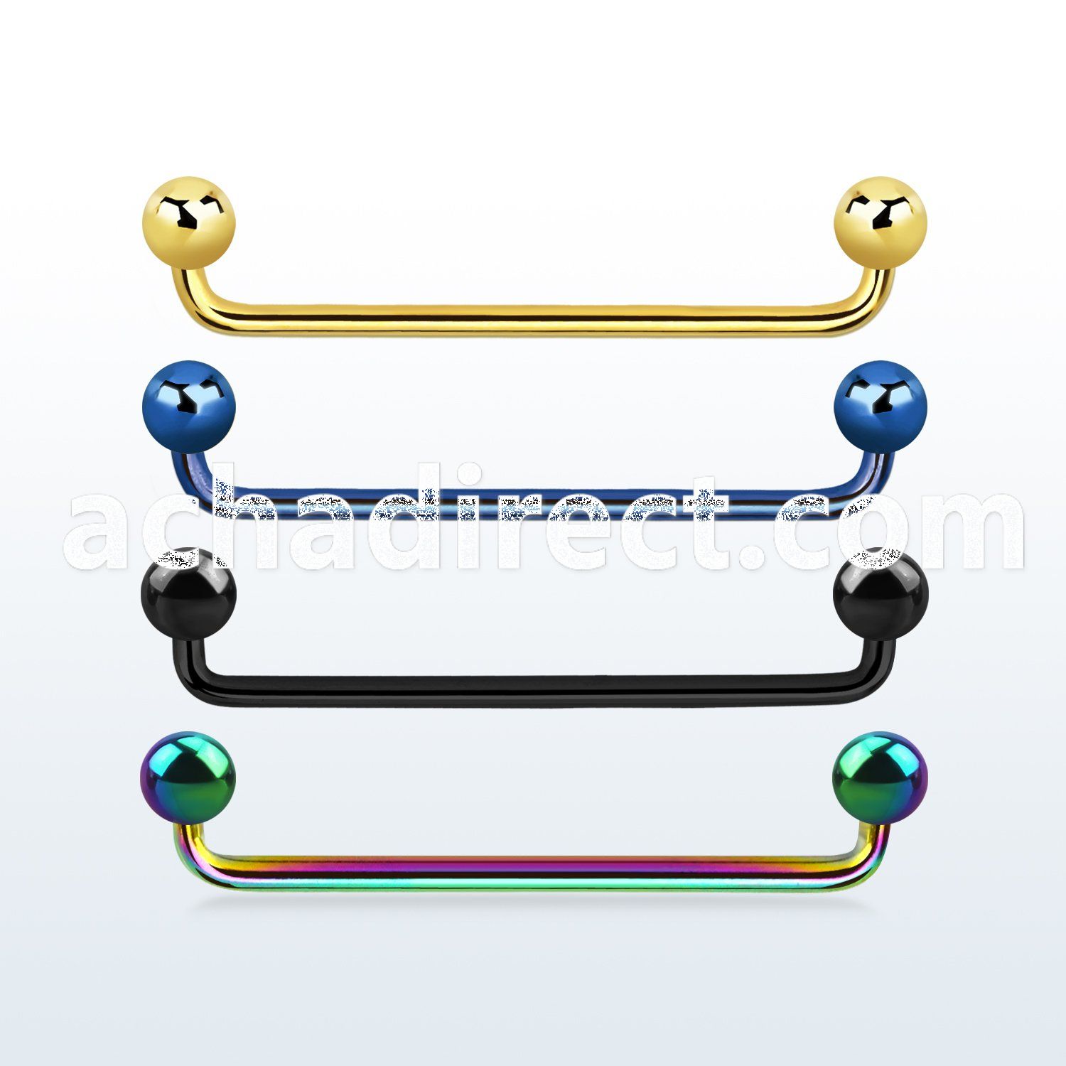 subta anodized 45 316l steel surface barbell with 5mm balls
