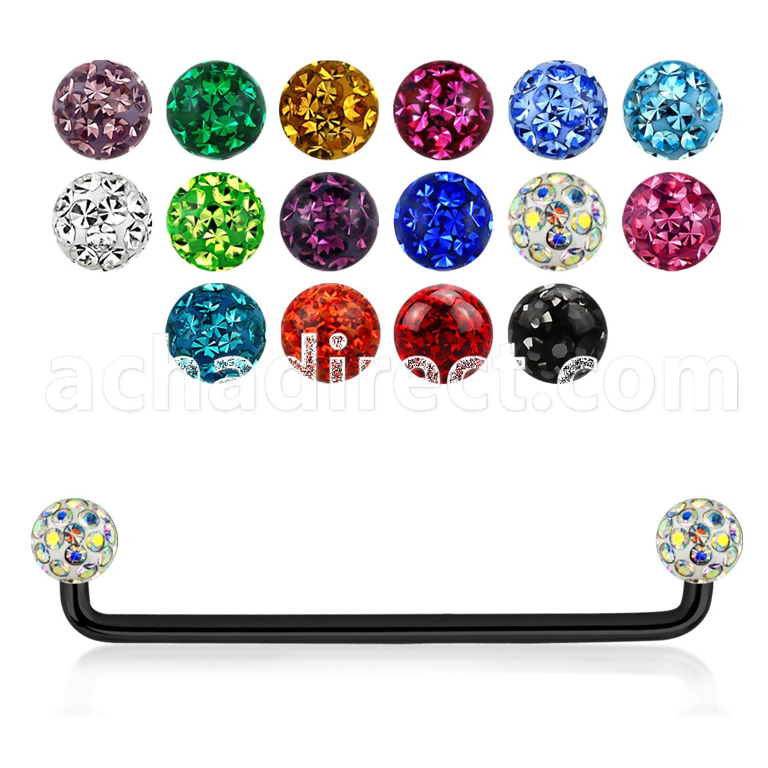 subtf5 anodized 45 316l steel surface barbell w ferido balls