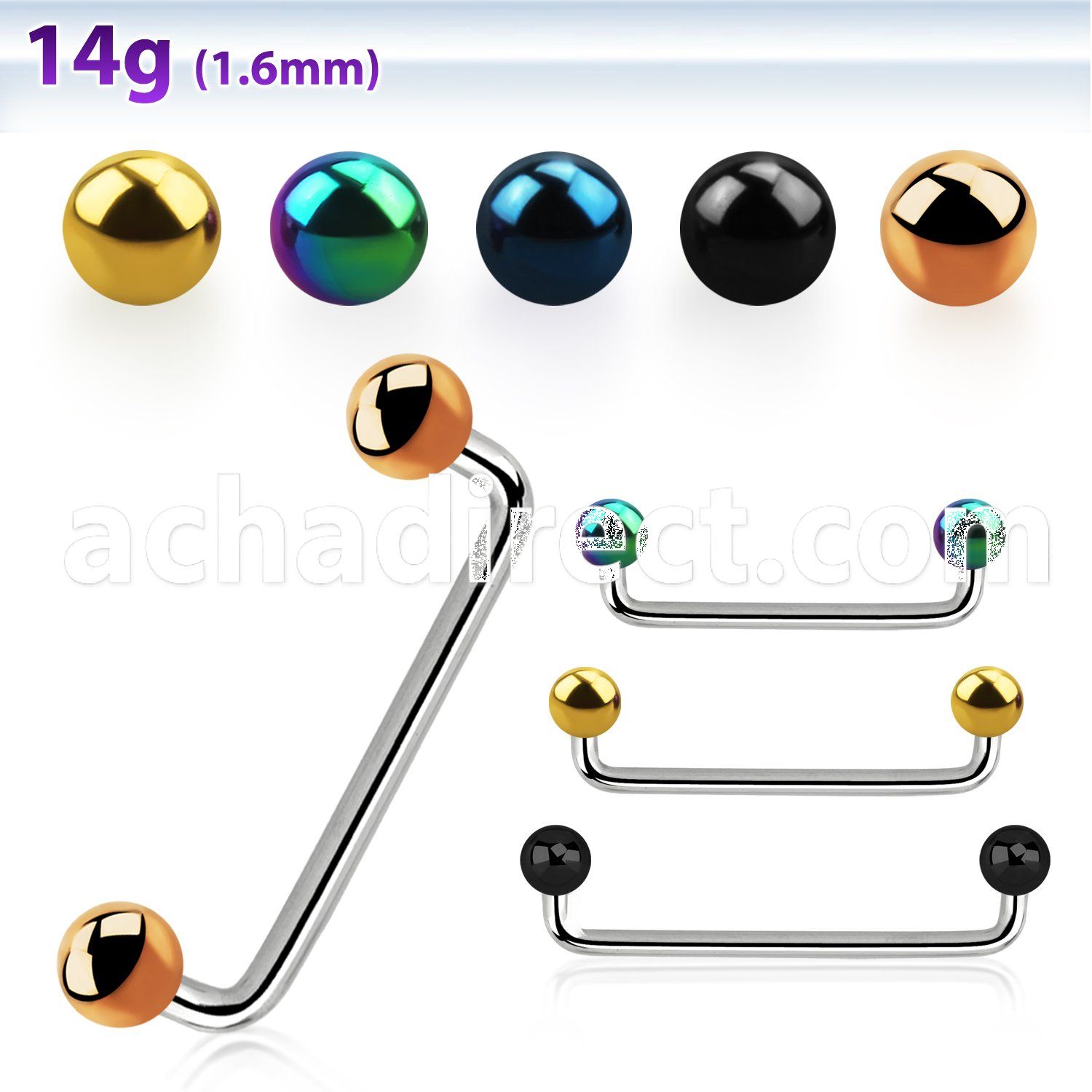 sudbt3 90 polished steel surface barbell with 3mm black balls