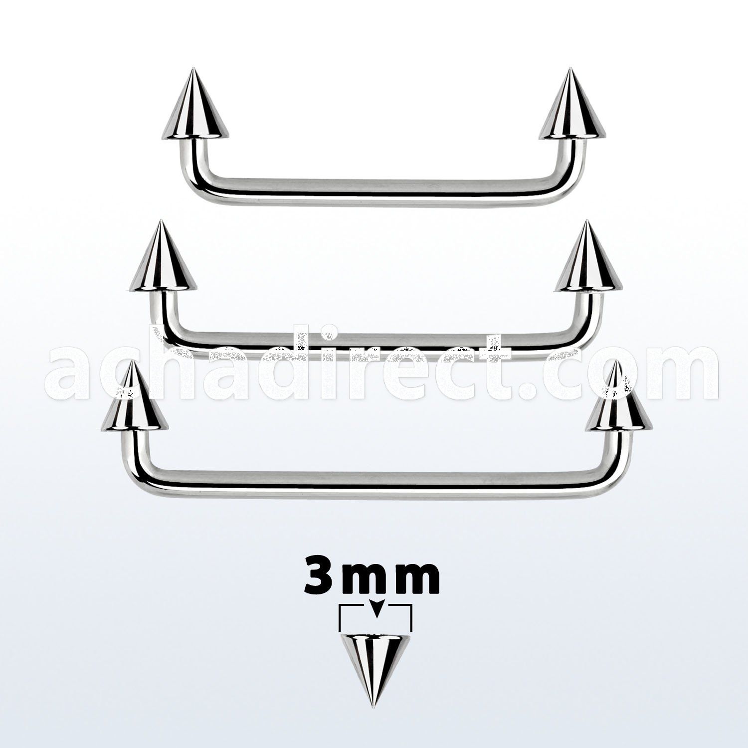 sudcn3 90 316l steel industrial surface barbell w 3mm cones