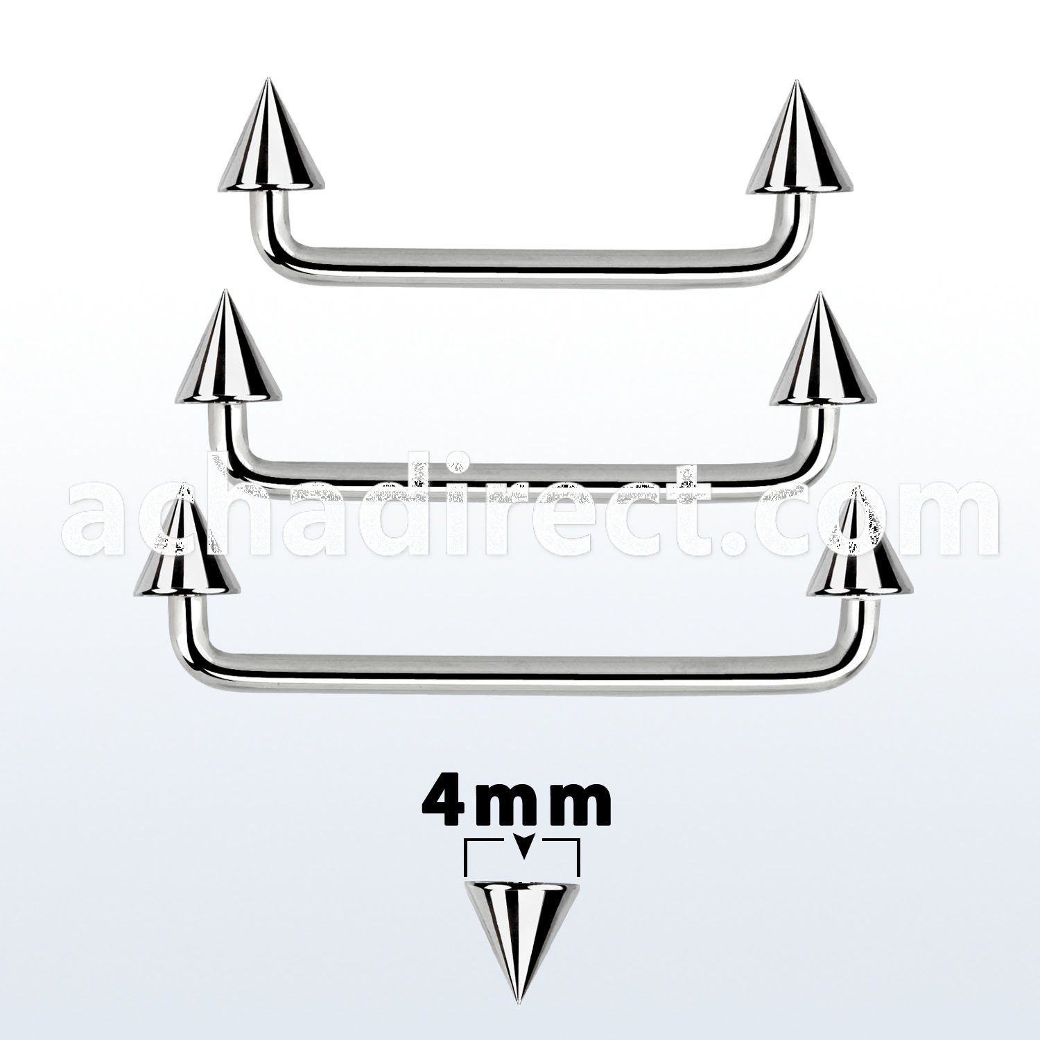 sudcn4 90 316l steel industrial surface barbell w 4mm cones
