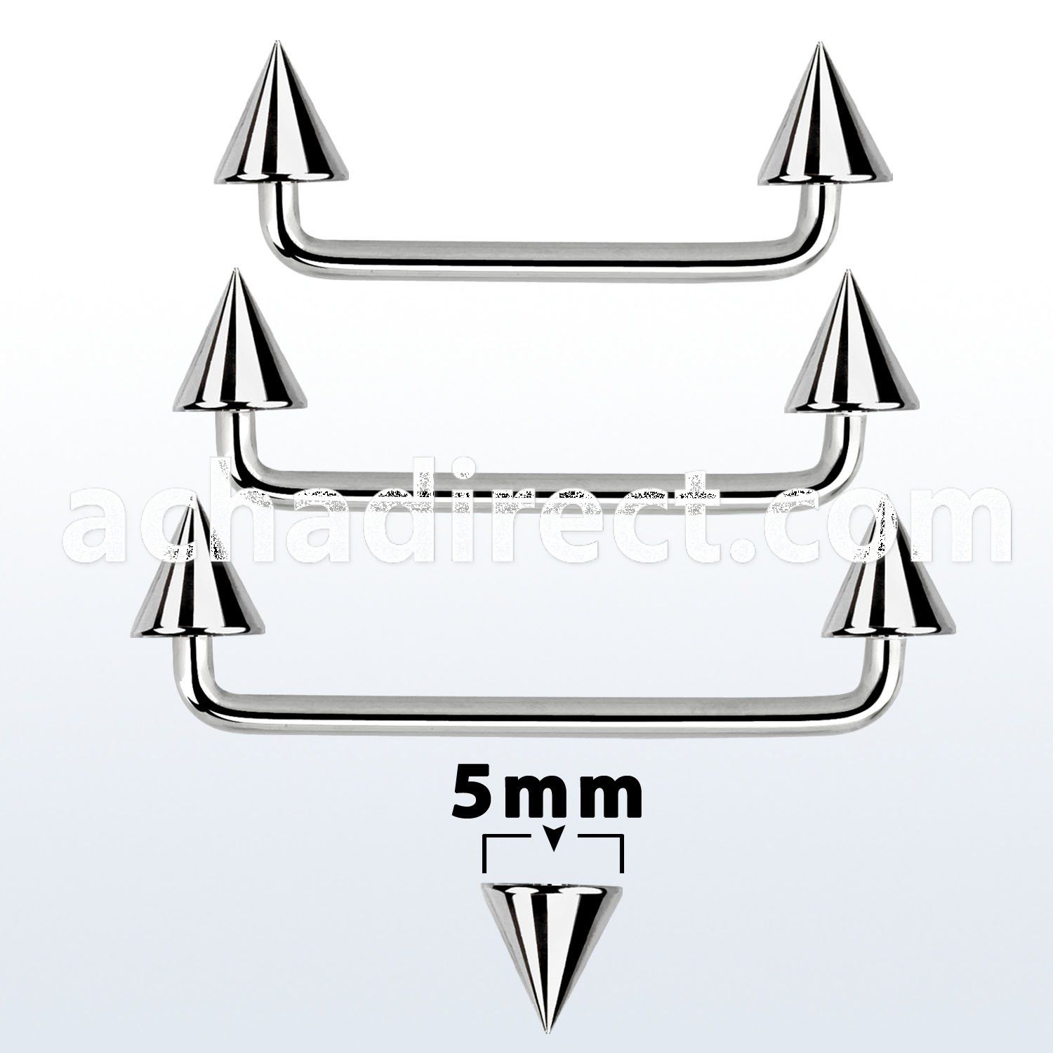 sudcn5 90 316l steel industrial surface barbell w 5mm cones