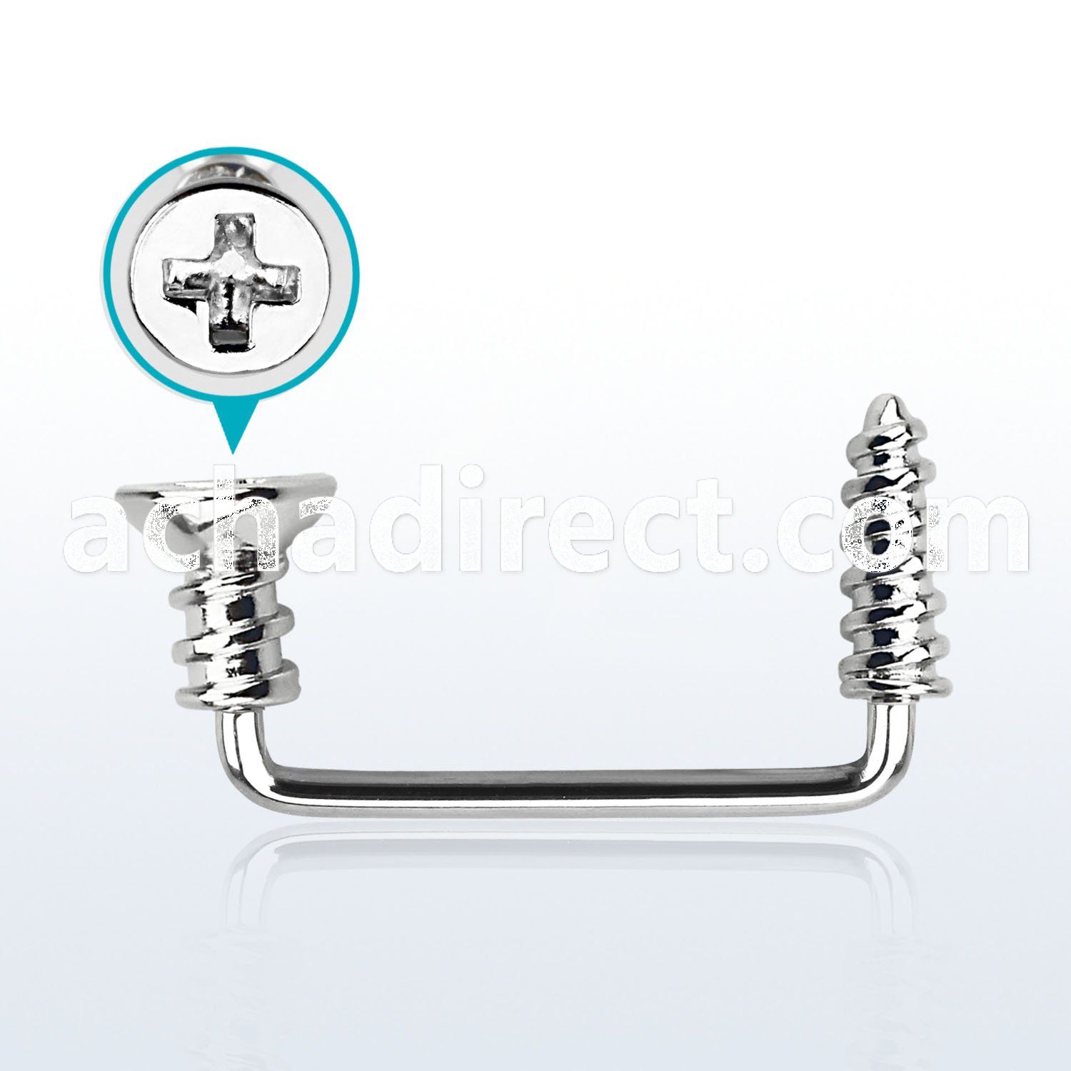 sudscw 316l steel 90 surface barbell w cross screw screw tip