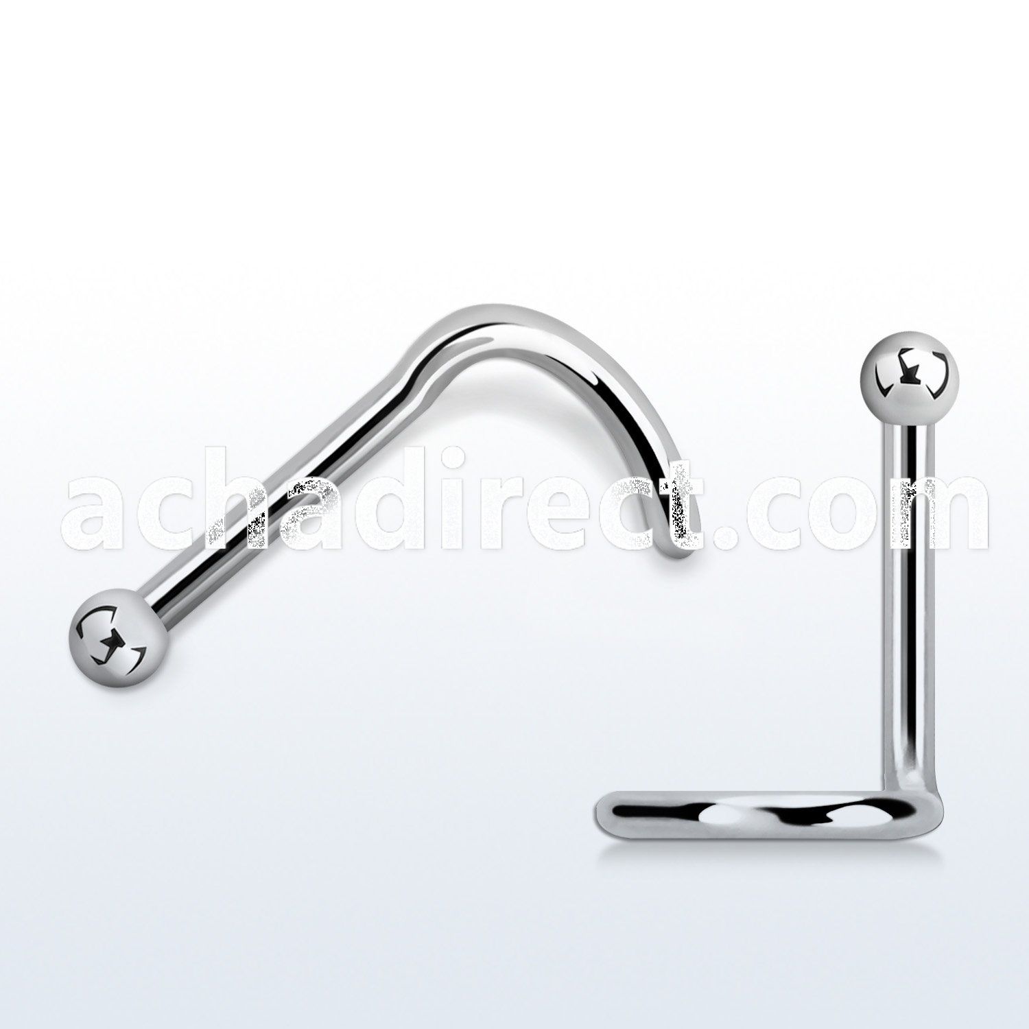 surgical steel nose screw, 20g w 2mm ball shaped top