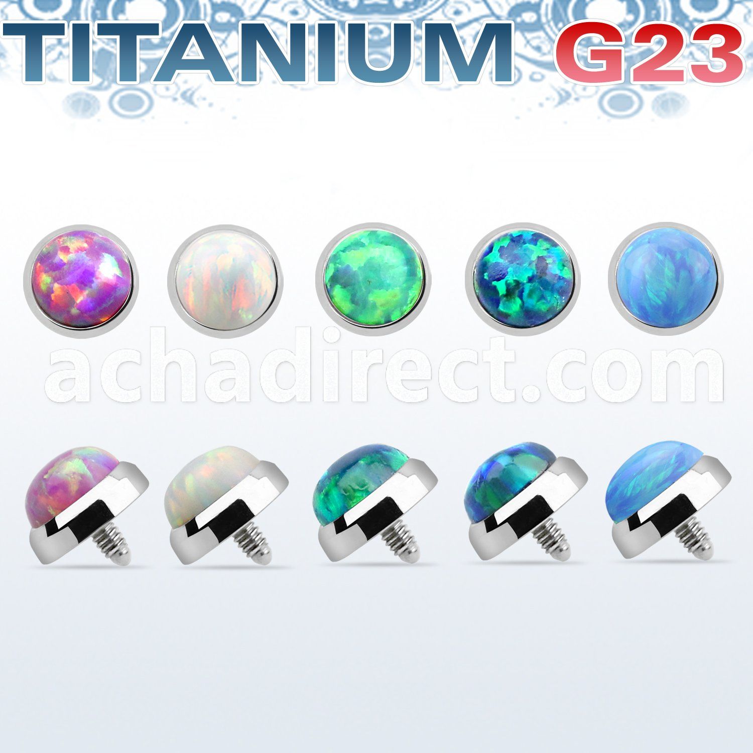 tafop5 5mm titanium g23 dermal anchor top part w synthetic opal