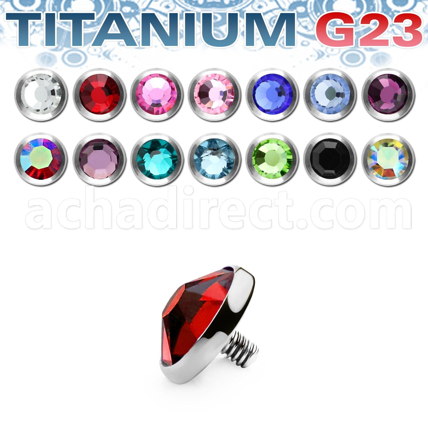 tajf5 titanium g23 dermal top with crystal for base plate