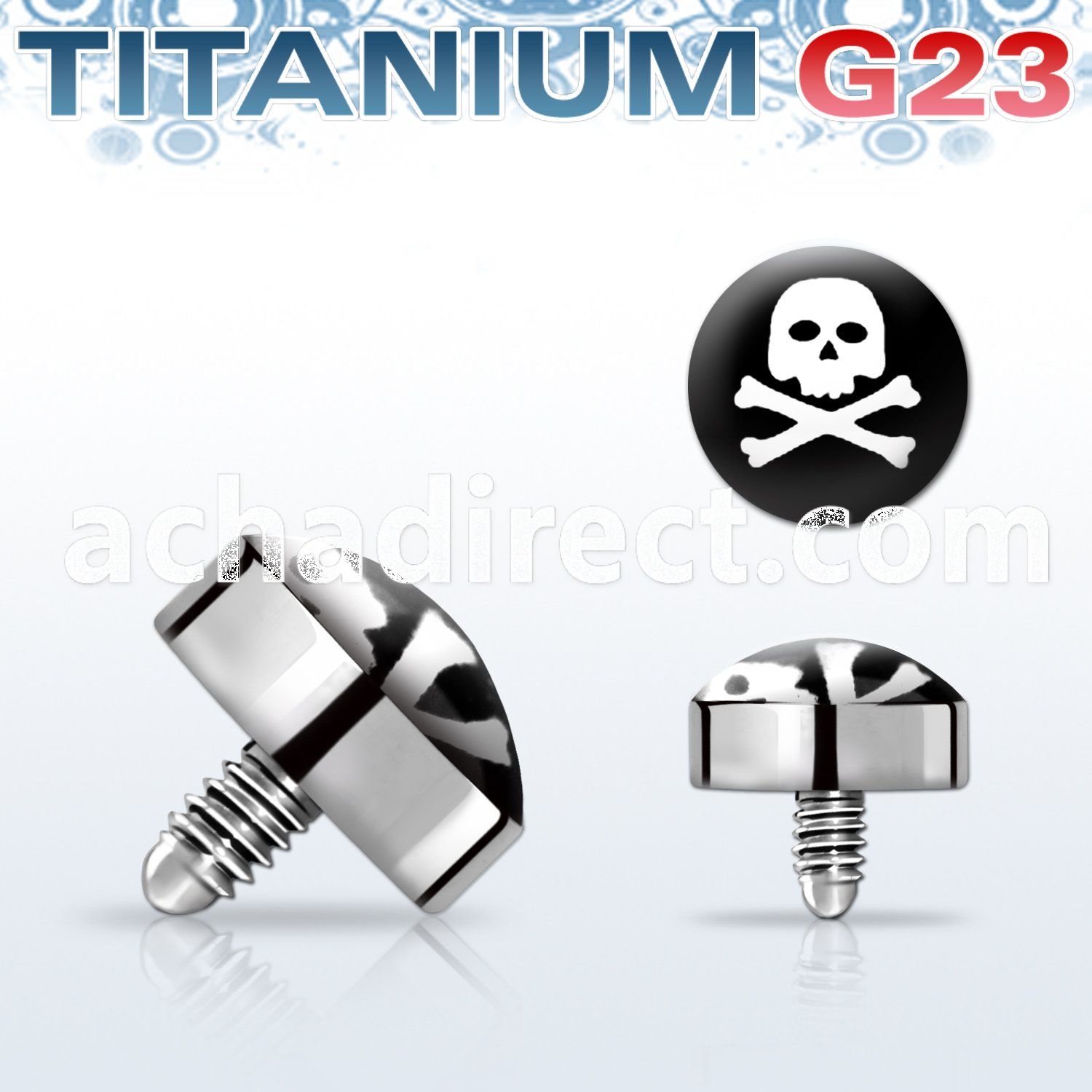 talg1 titanium g23 dermal top w skull for dermal base plate