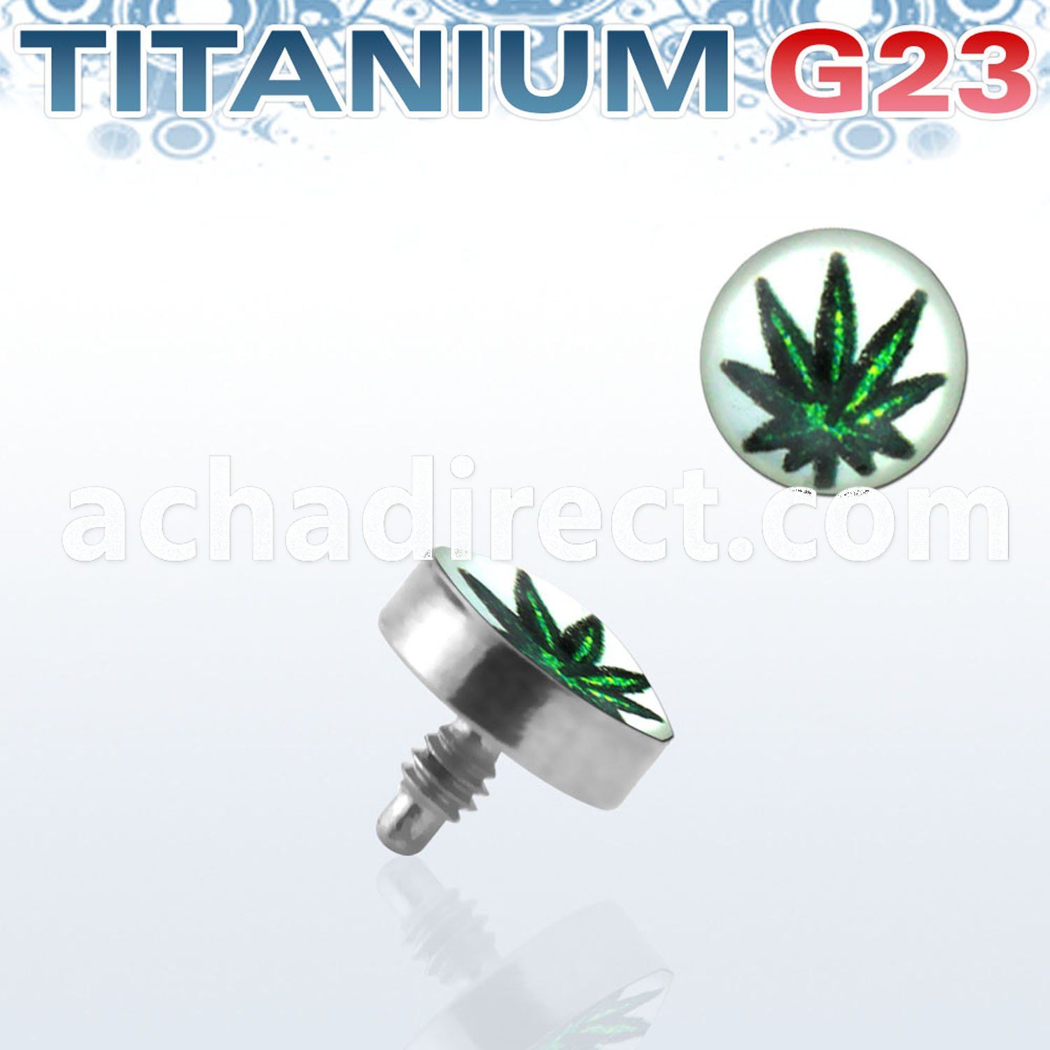 talg9 titanium g23 dermal top with marijuana for base plate