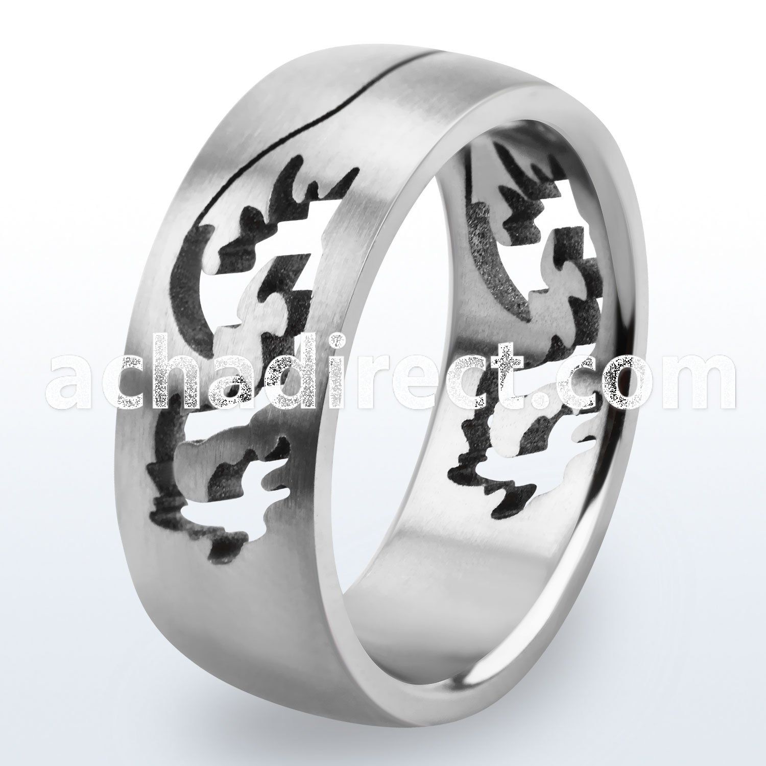 tir10 titanium g23 ring with cut out dragon design