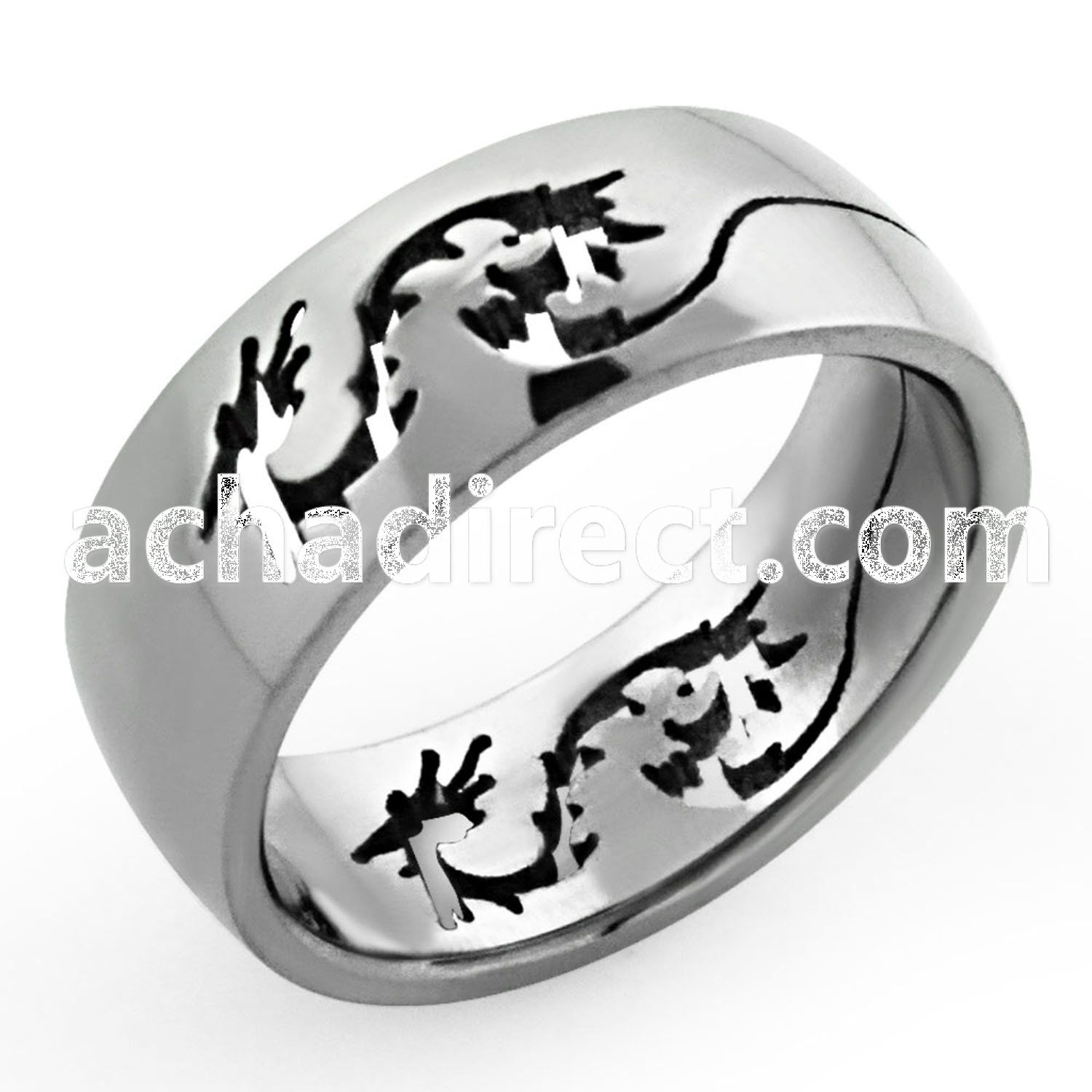 tir10x titanium g23 ring with cut out dragon design