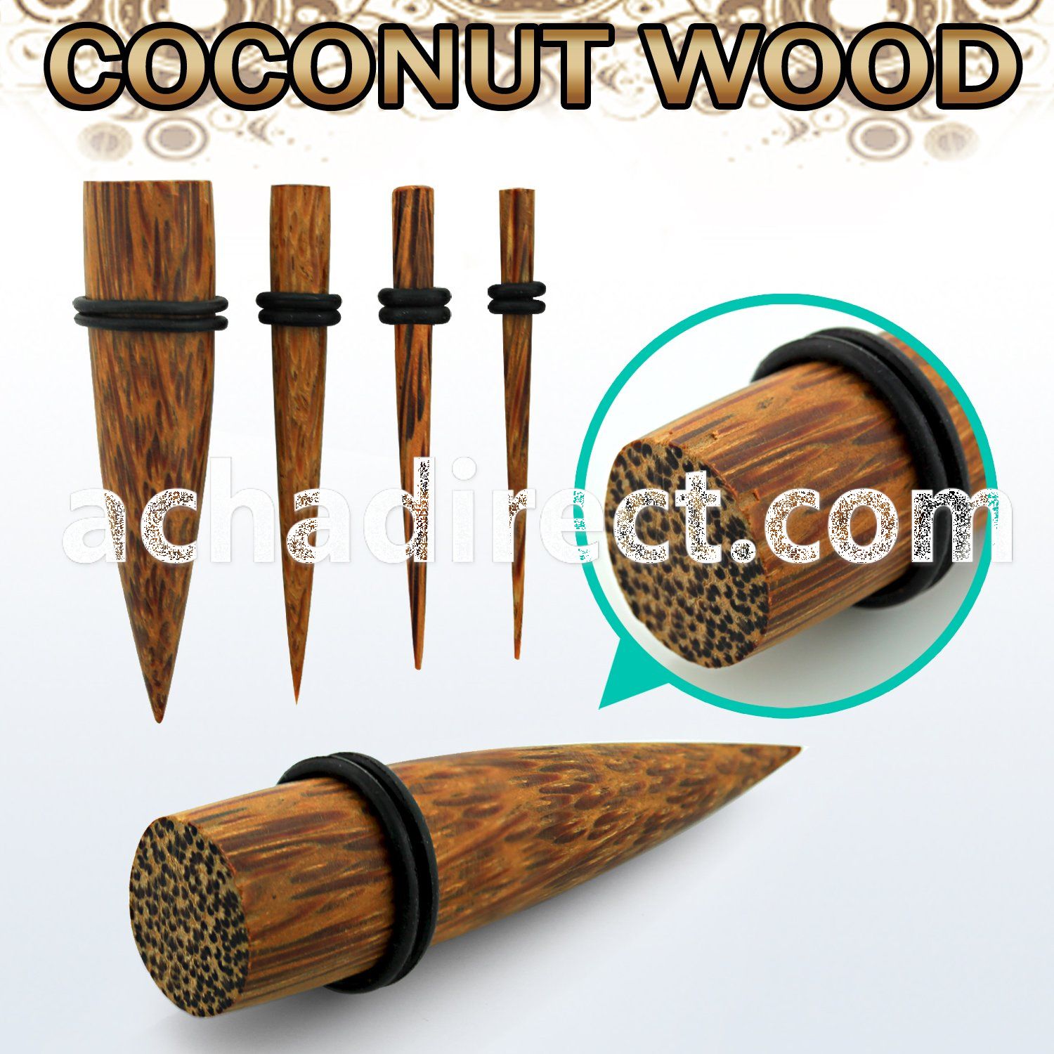 tpcor coconut wood taper with double rubber o rings
