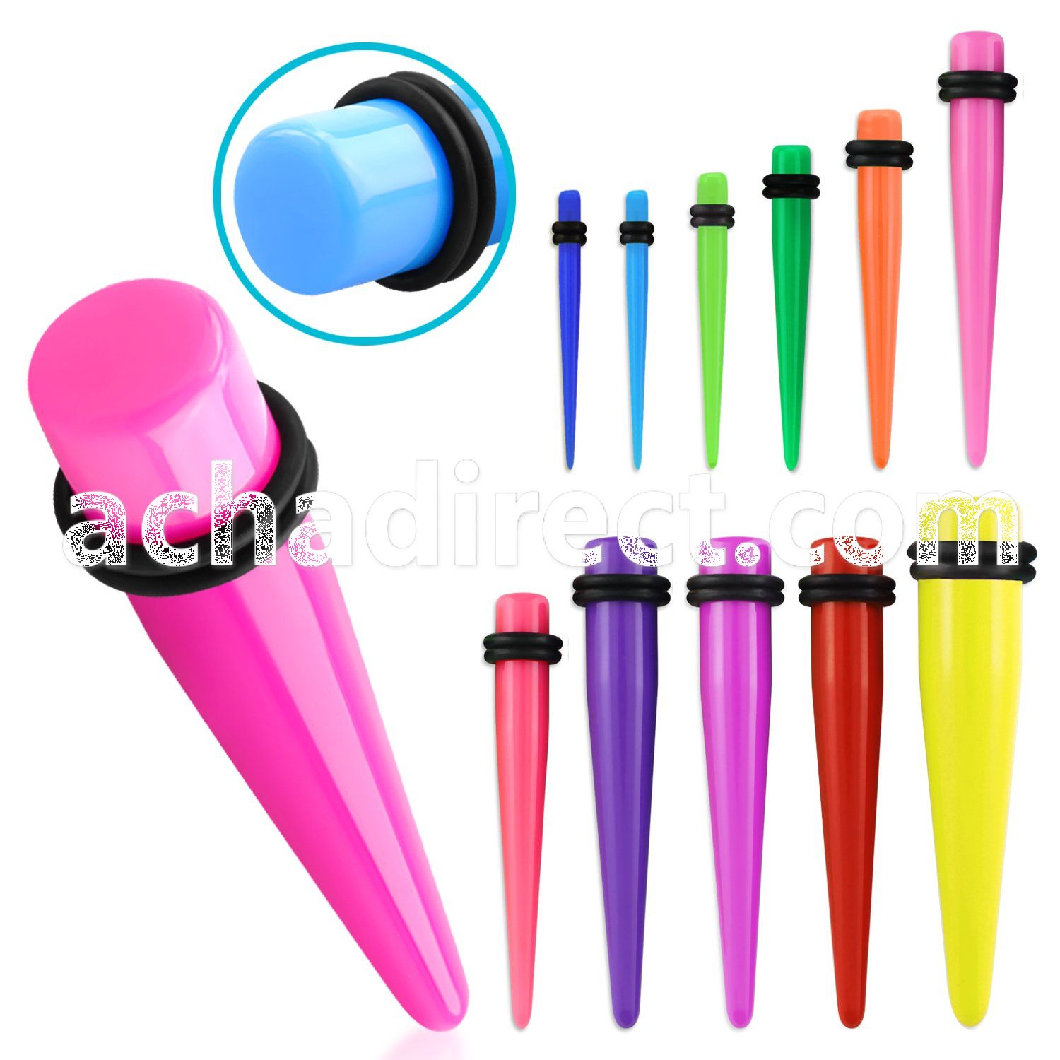 tpsv solid colored acrylic taper with double rubber o rings