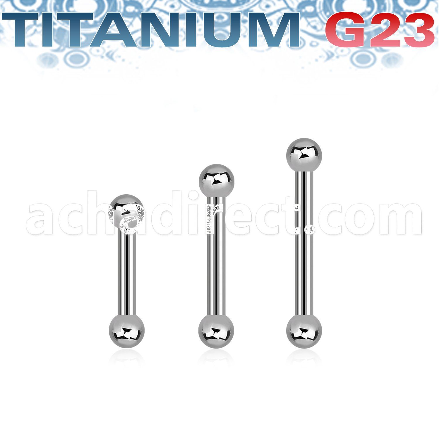 ubbeb25 titanium g23 eyebrow or helix barbell ball
