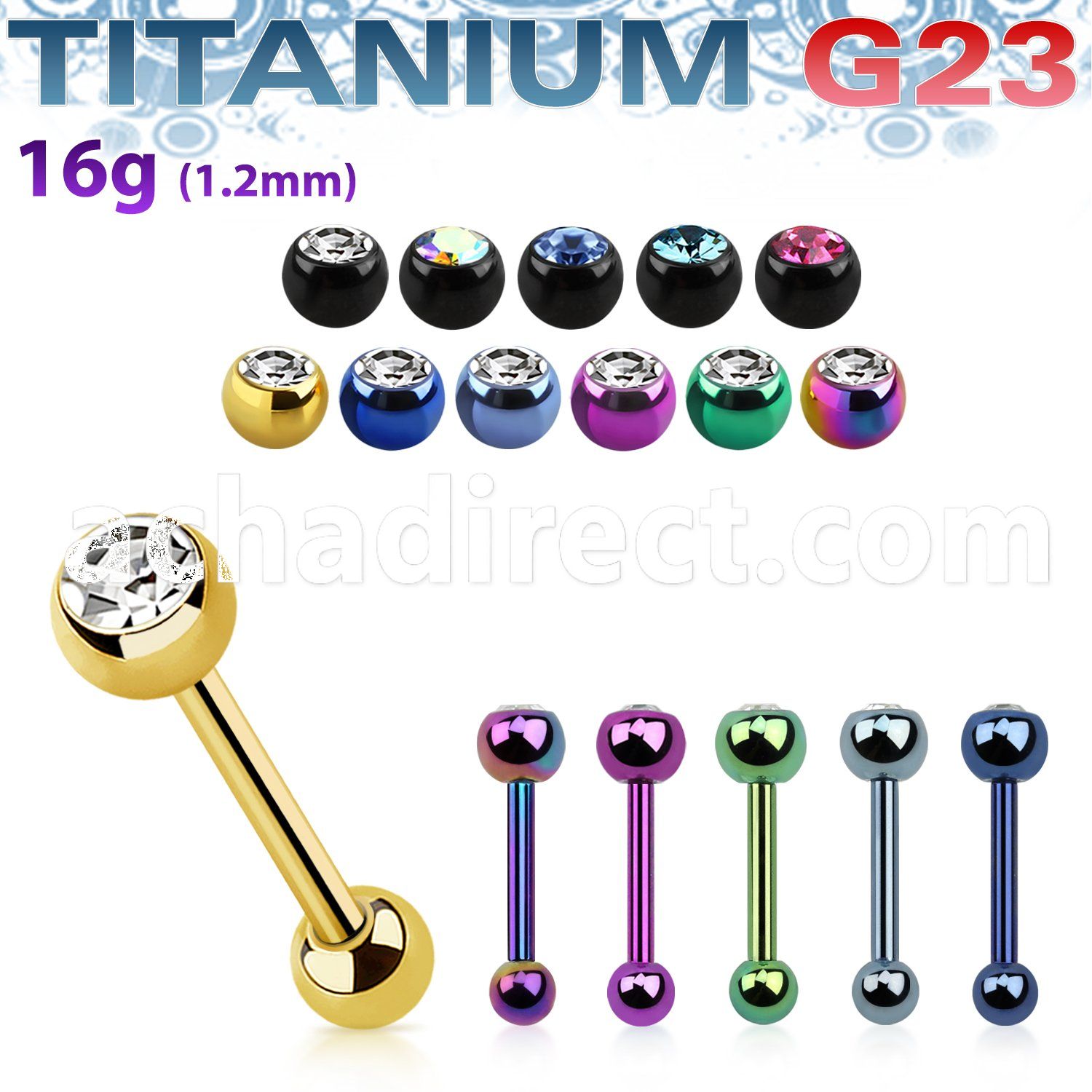 ubbert35 anodized titanium g23 tragus barbell w 4mm jewel ball