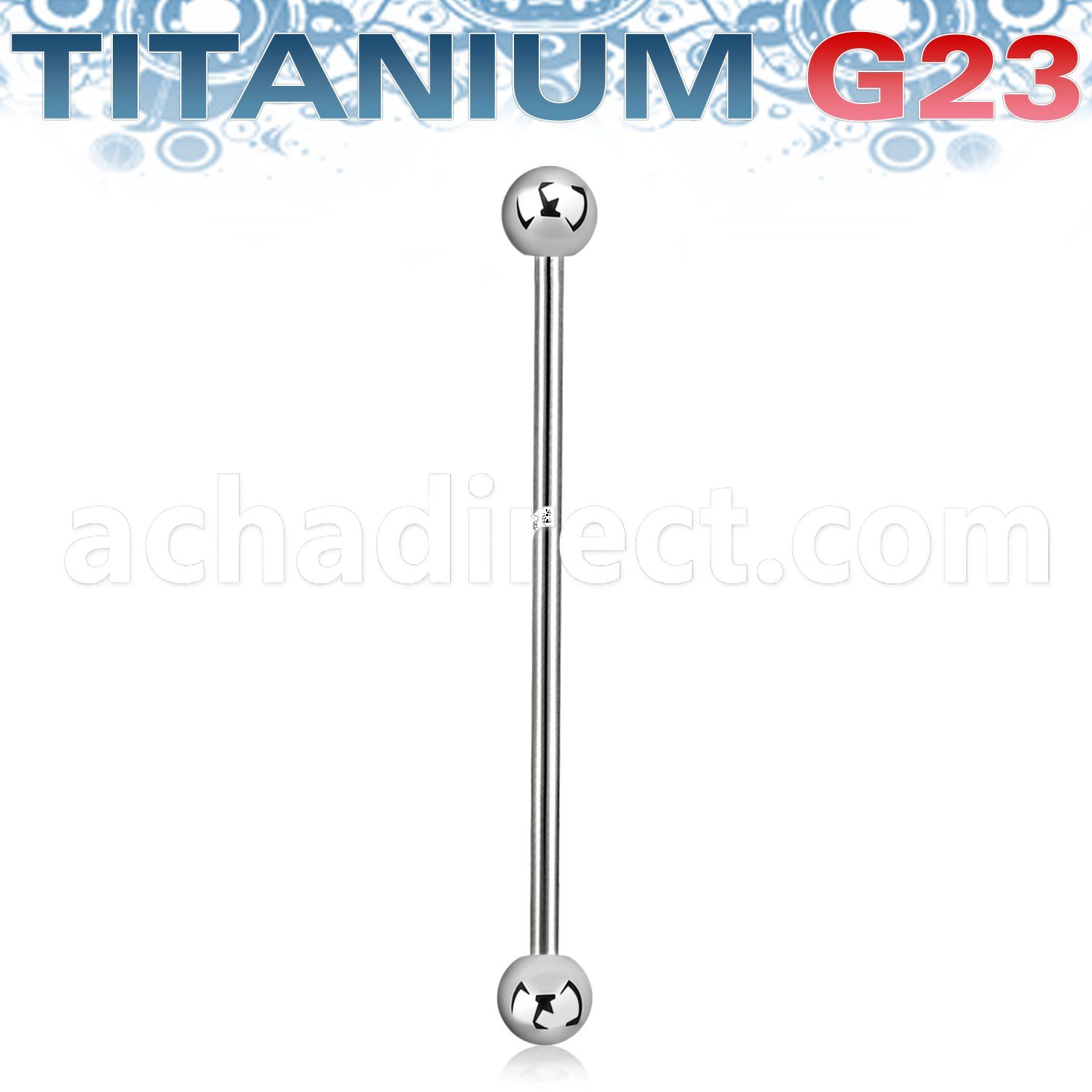 ubbinds titanium g23 industrial barbell 4mm balls