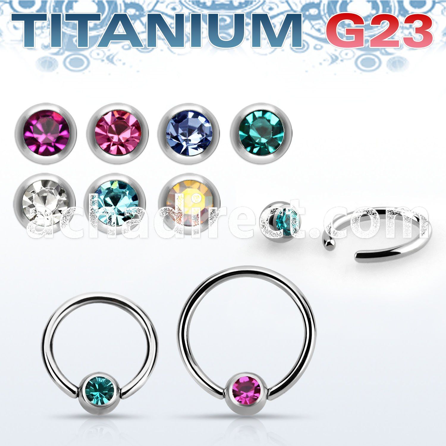 ubcec4s titanium g23 ball closure ring w 4mm ball w crystal