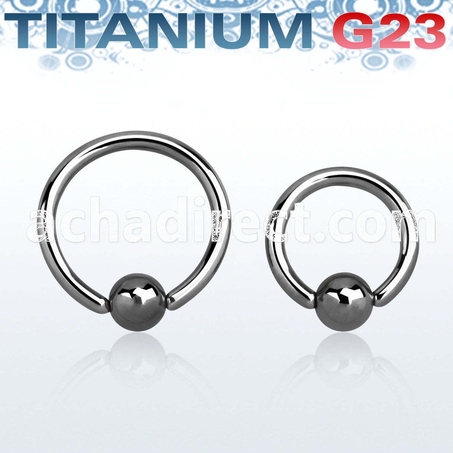ubcr18 titanium g23 ball closure ring with a 3mm ball