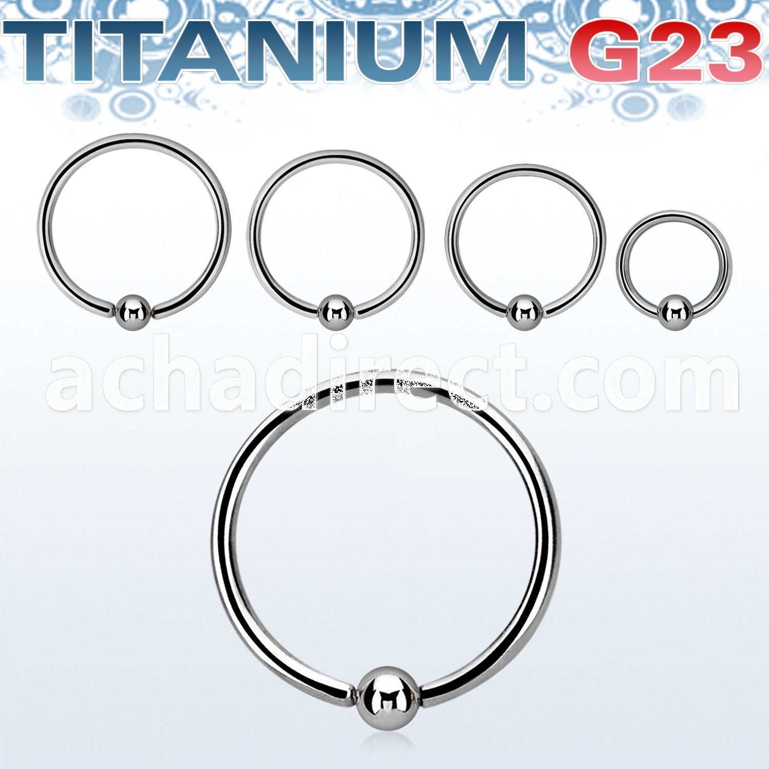 ubcrs titanium g23 eyebrow ball closure ring with 3mm ball