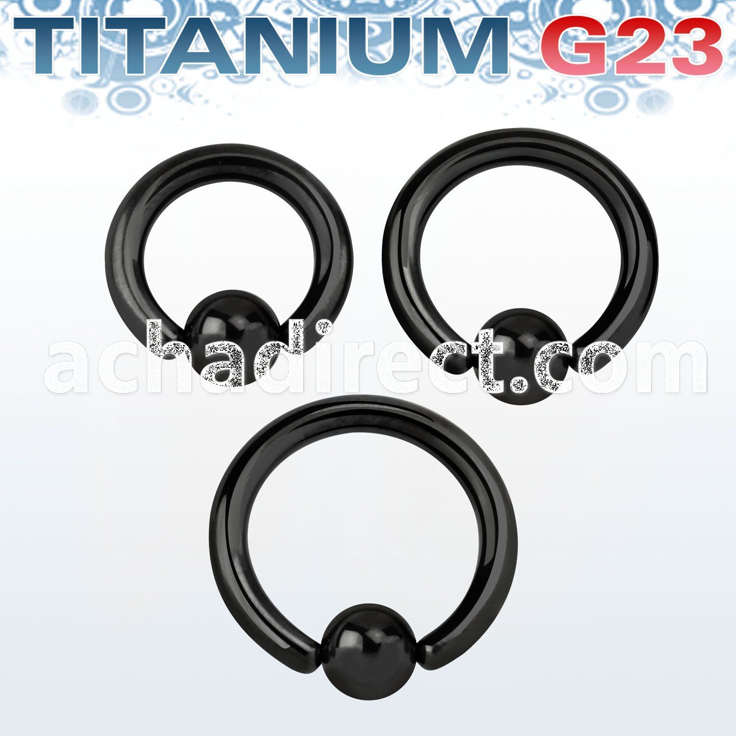 ubcrt10 black anodized titanium g23 ball closure ring w 6mm ball