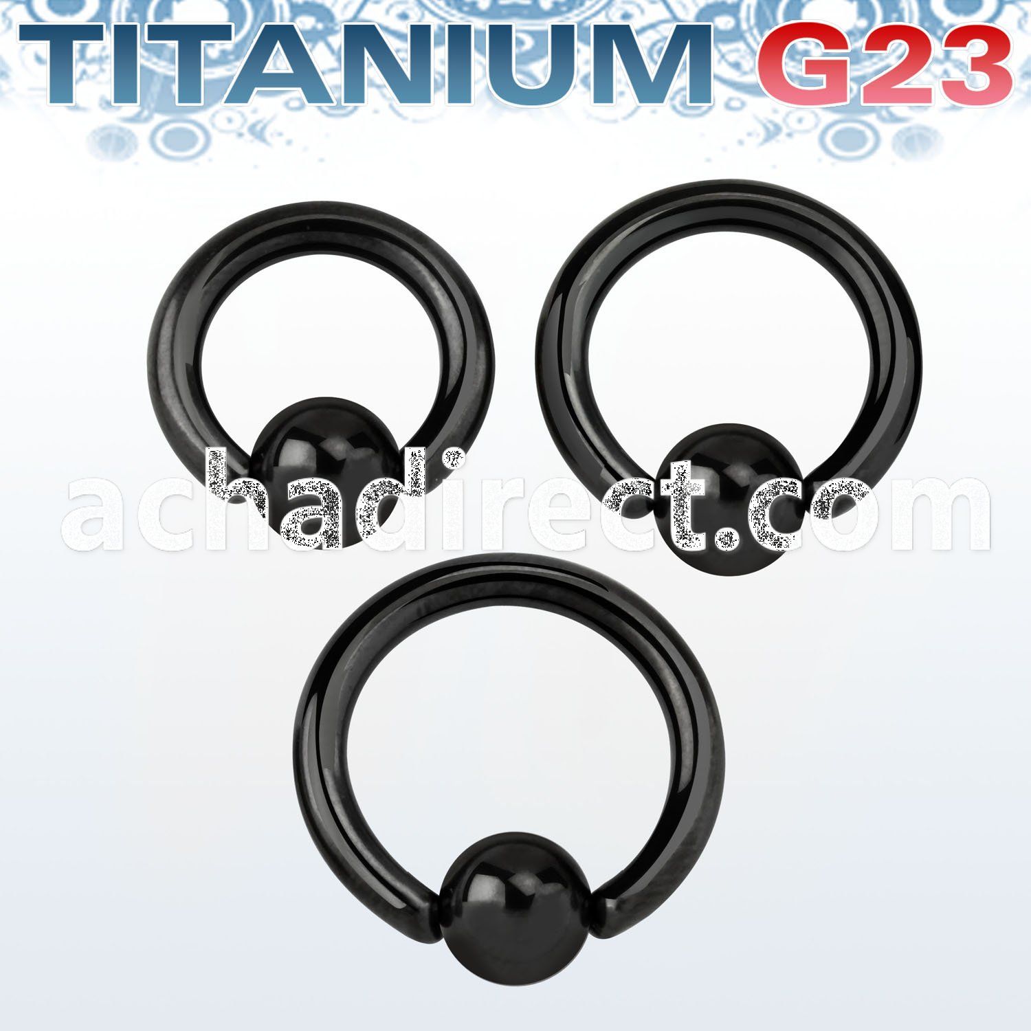 ubcrt12 black anodized titanium g23 ball closure ring w 6mm ball