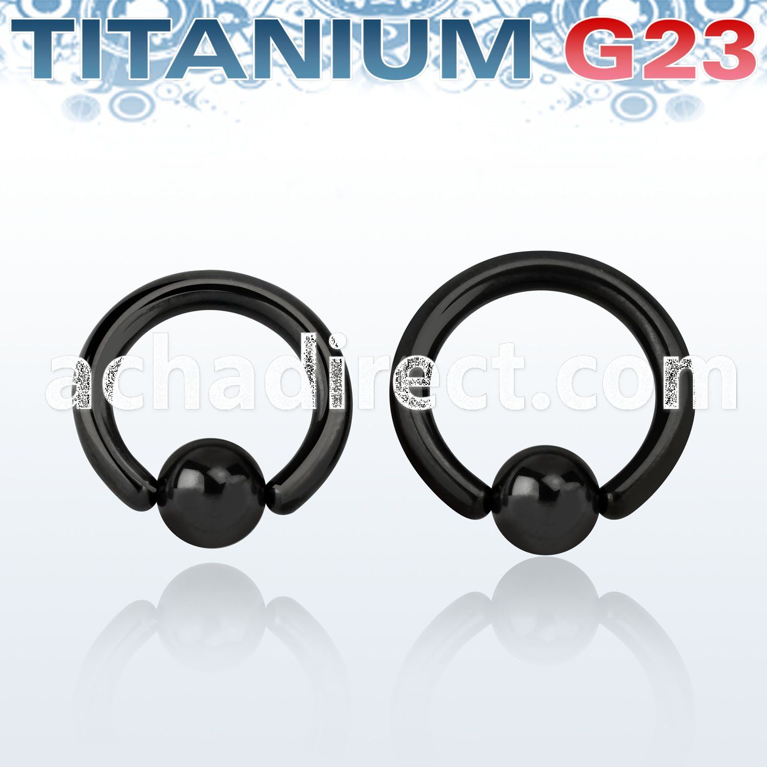 ubcrt8 black anodized titanium g23 ball closure ring w 8mm ball