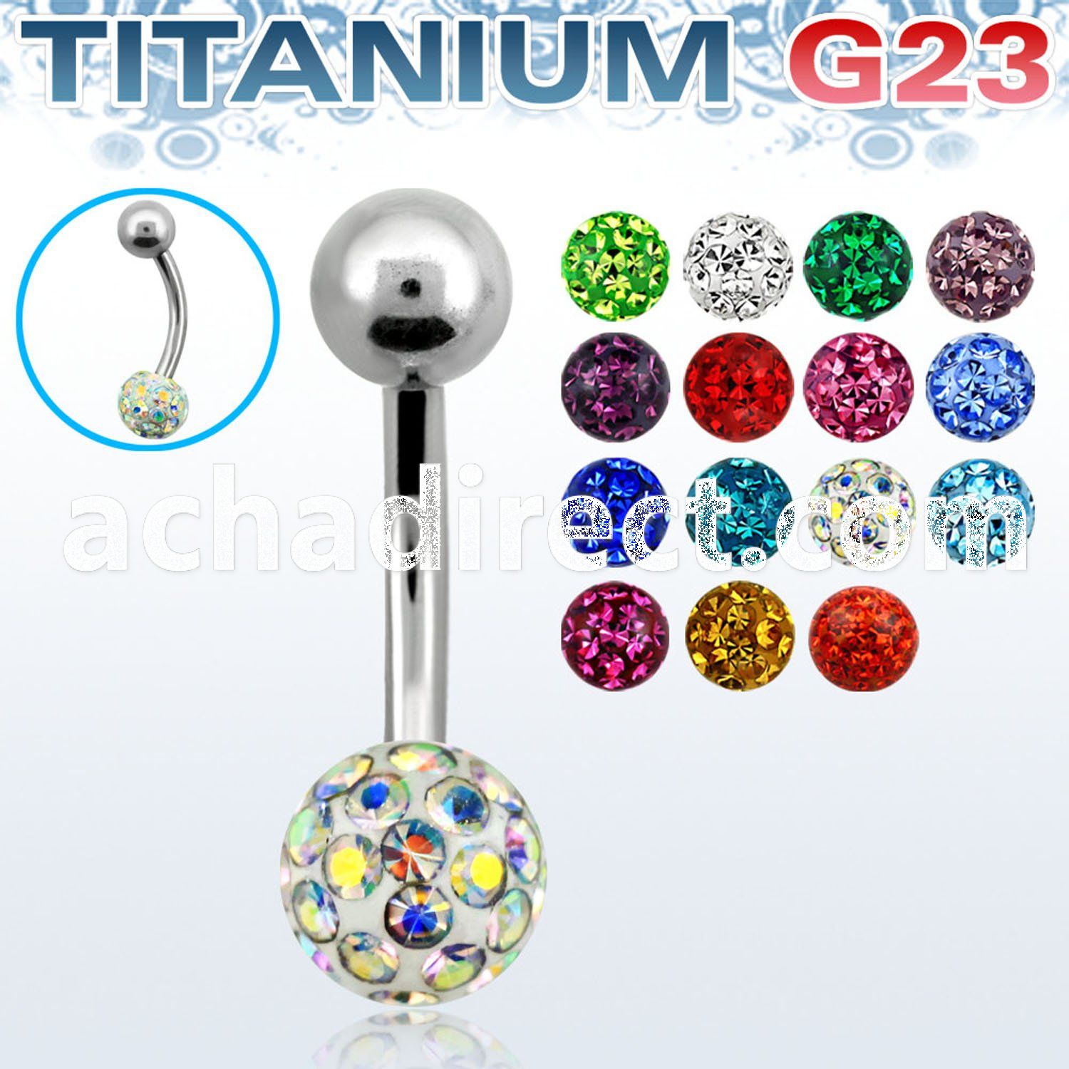 ubnfr6 titanium g23 banana w steel 6mm ferido multi crystal