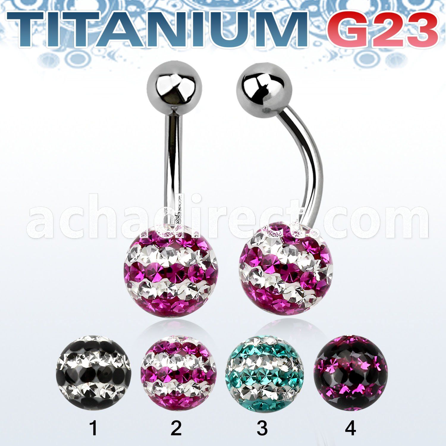 ubnfr8d titanium g23 banana w steel 8mm tri line ferido ball