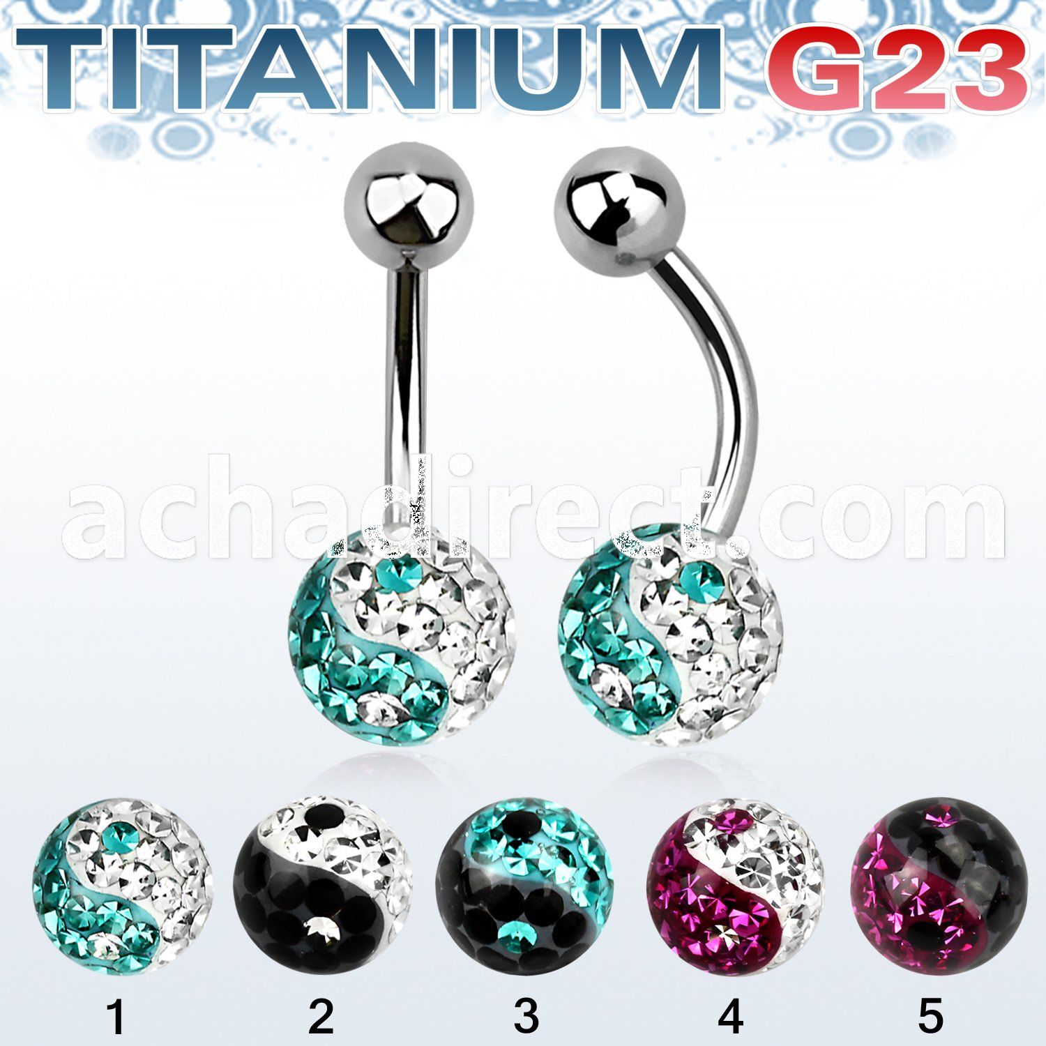 ubnfr8y titanium g23 belly banana w top yinyang ferido ball