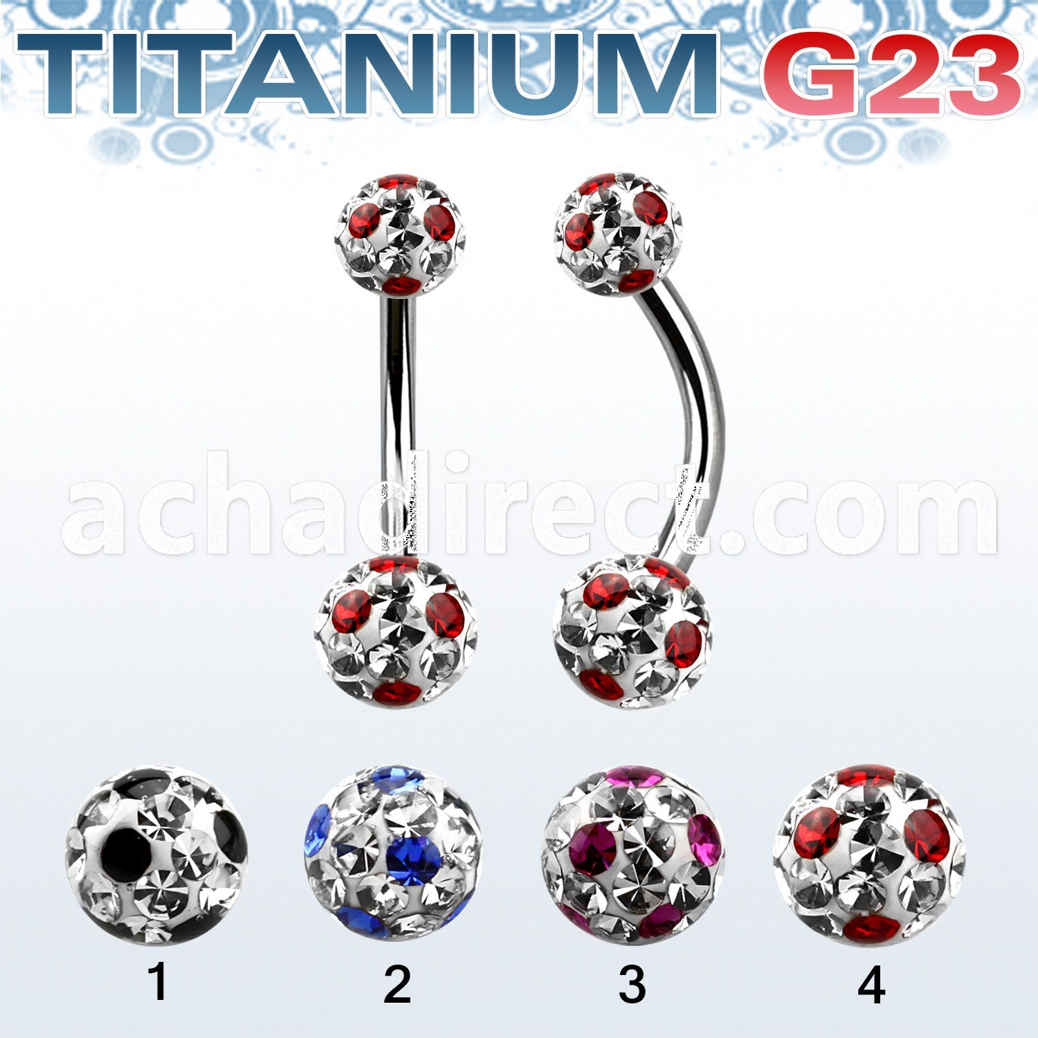 ubnfrsa titanium g23 belly banana w 5 6mm dotted ferido balls