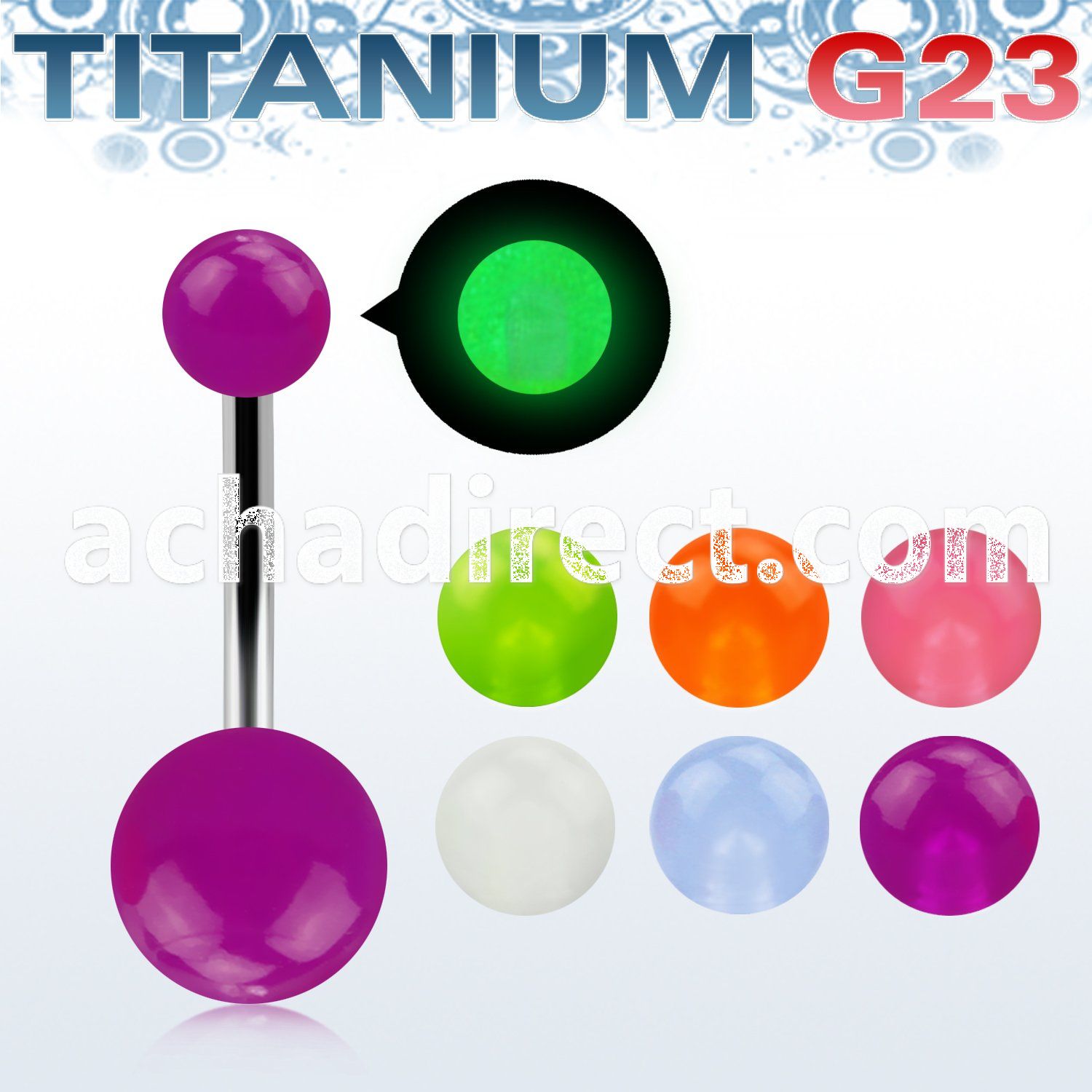 ubngl titanium g23 belly banana w 58mm acrylic glow balls