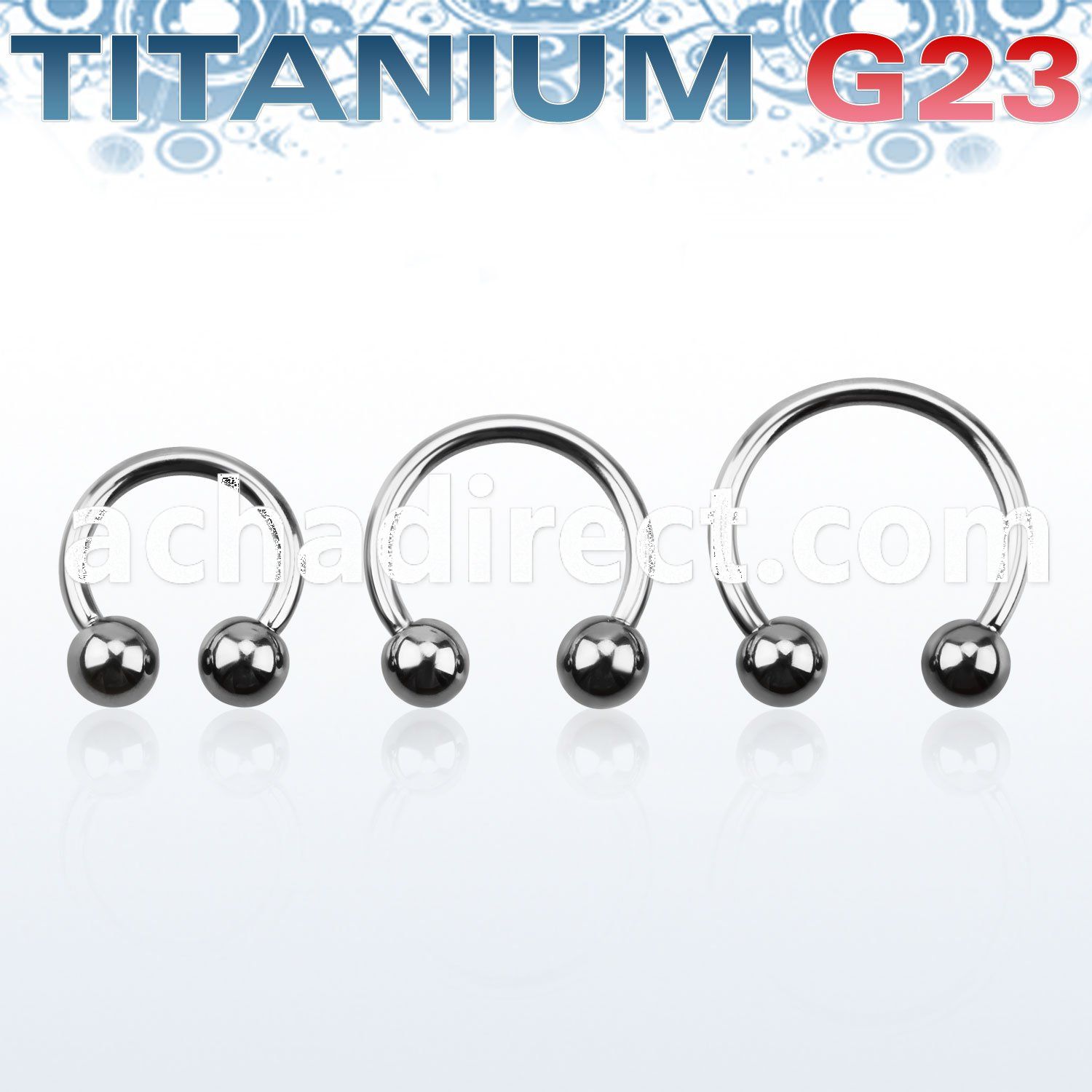 ucbb5 titanium g23 circular barbell with two 5mm balls