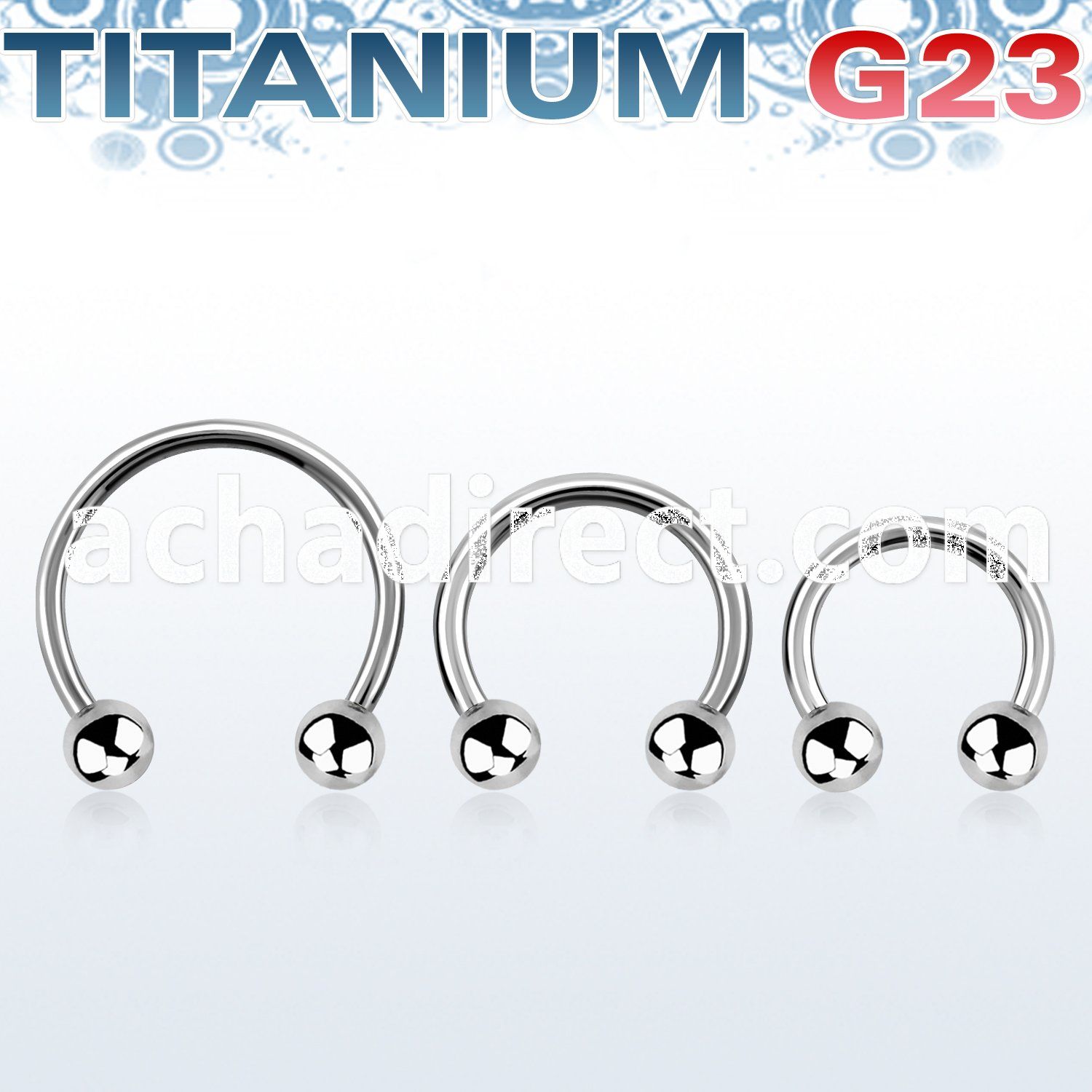 ucbb titanium g23 circular barbell with two 4mm balls