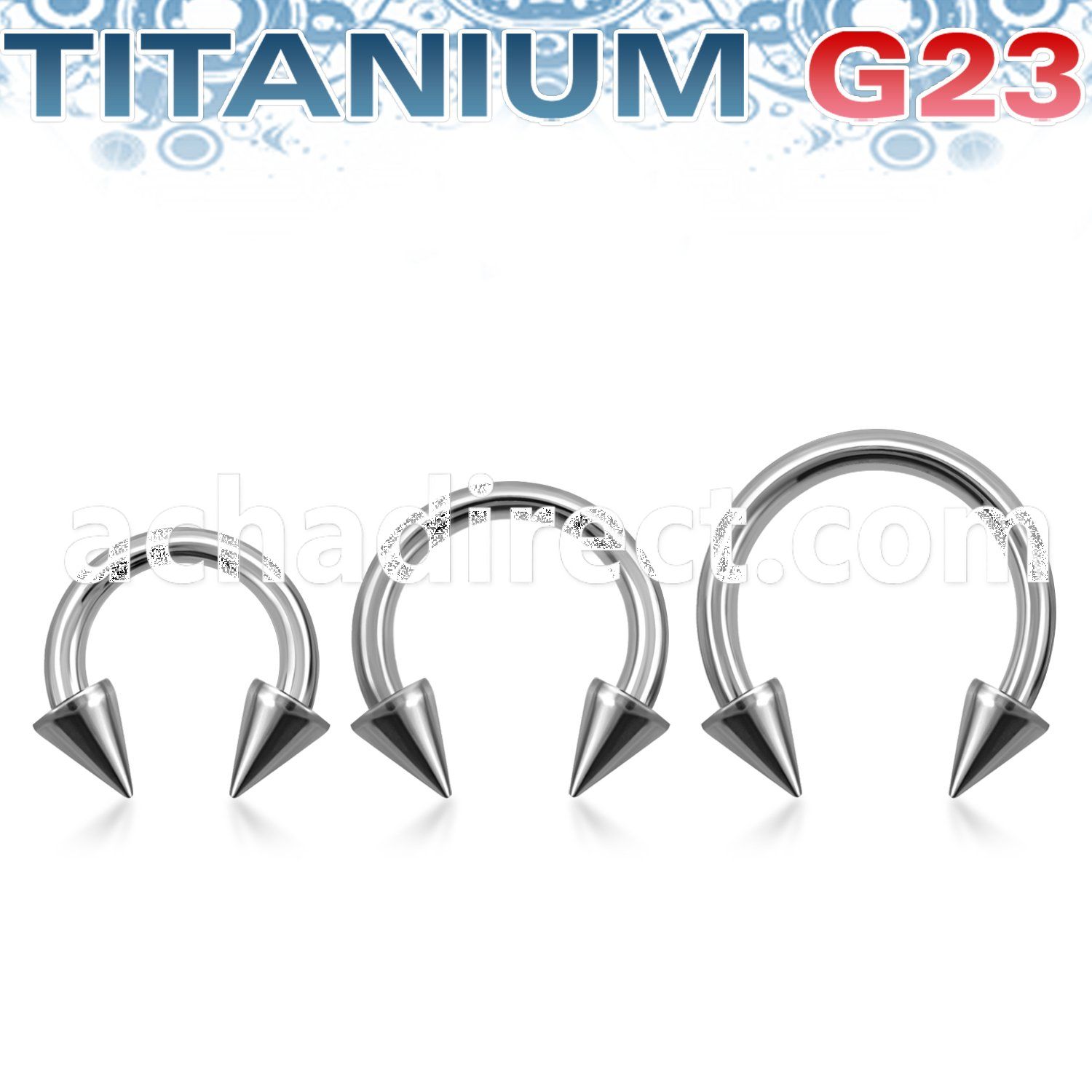 ucbcn4 titanium g23 circular barbell 14g two 4mm cones