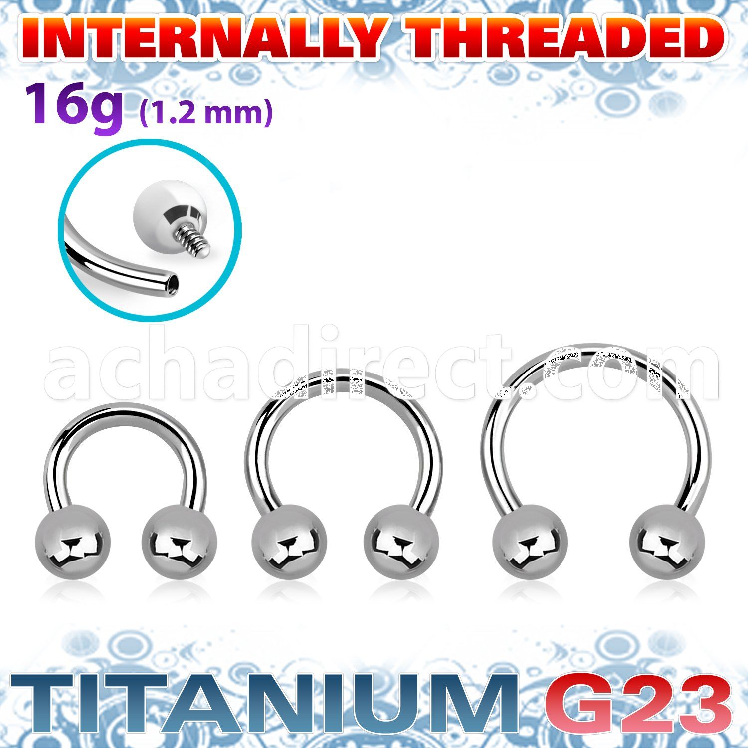 ucbeb4si titanium g23 internal circular barbell 4mm balls