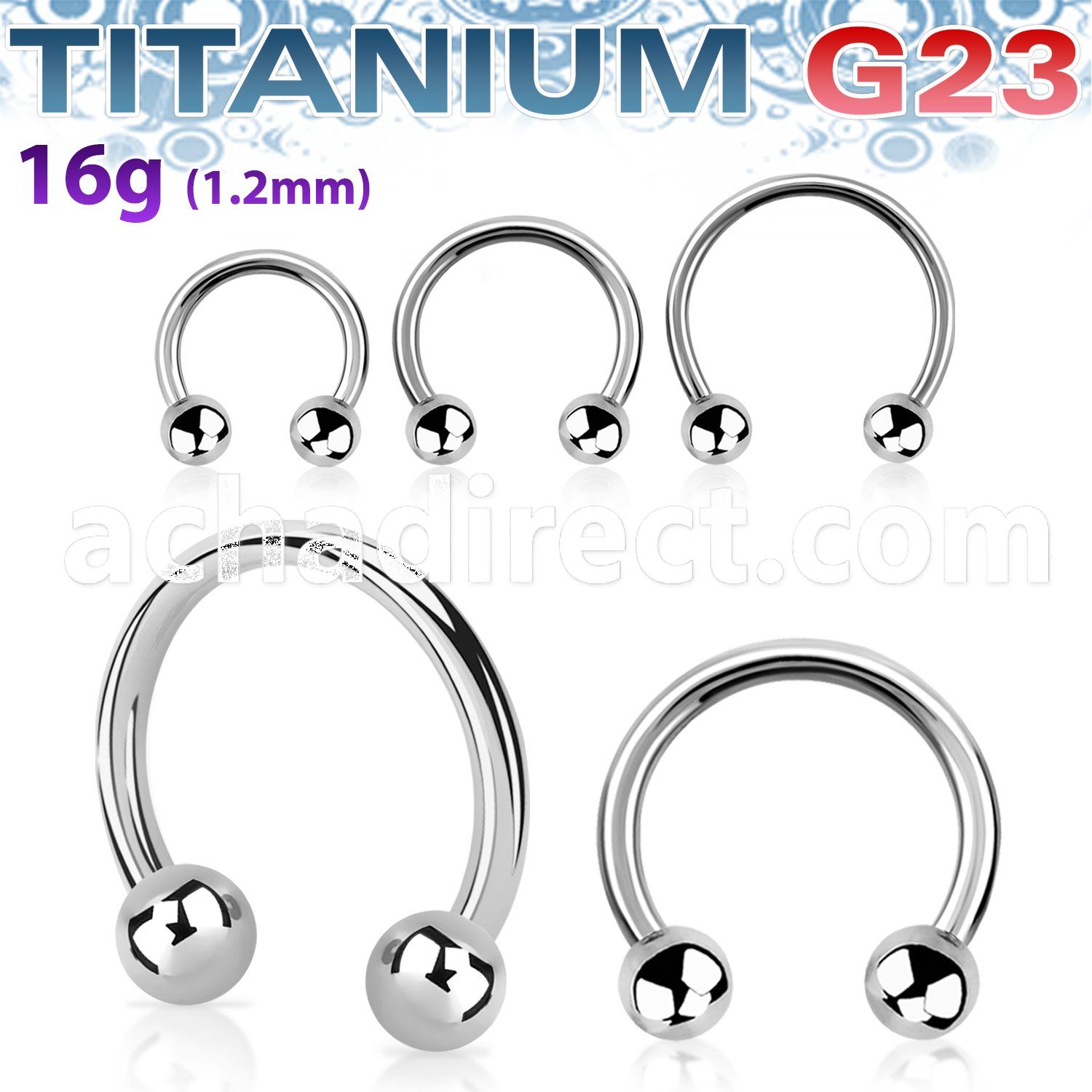 ucbeb titanium g23 circular barbell with 3mm balls