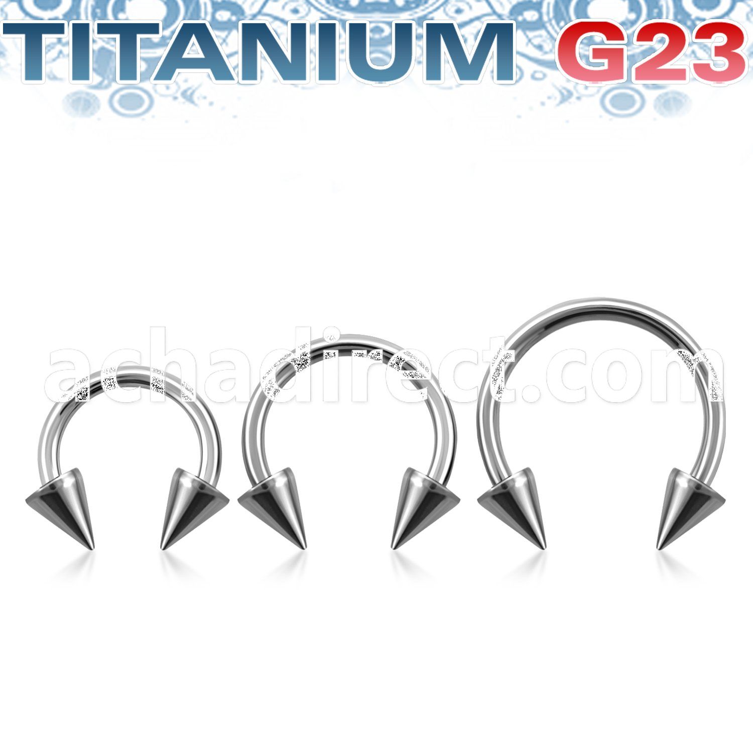 ucbecn4 titanium g23 circular barbell 16g two 4mm cones